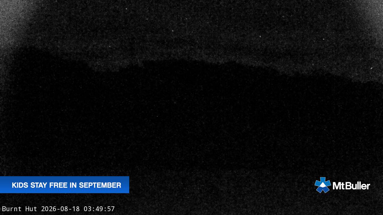 Mt Buller Burnt Hut snow cam captured at 18 August 2026 at 3:52 am AEST