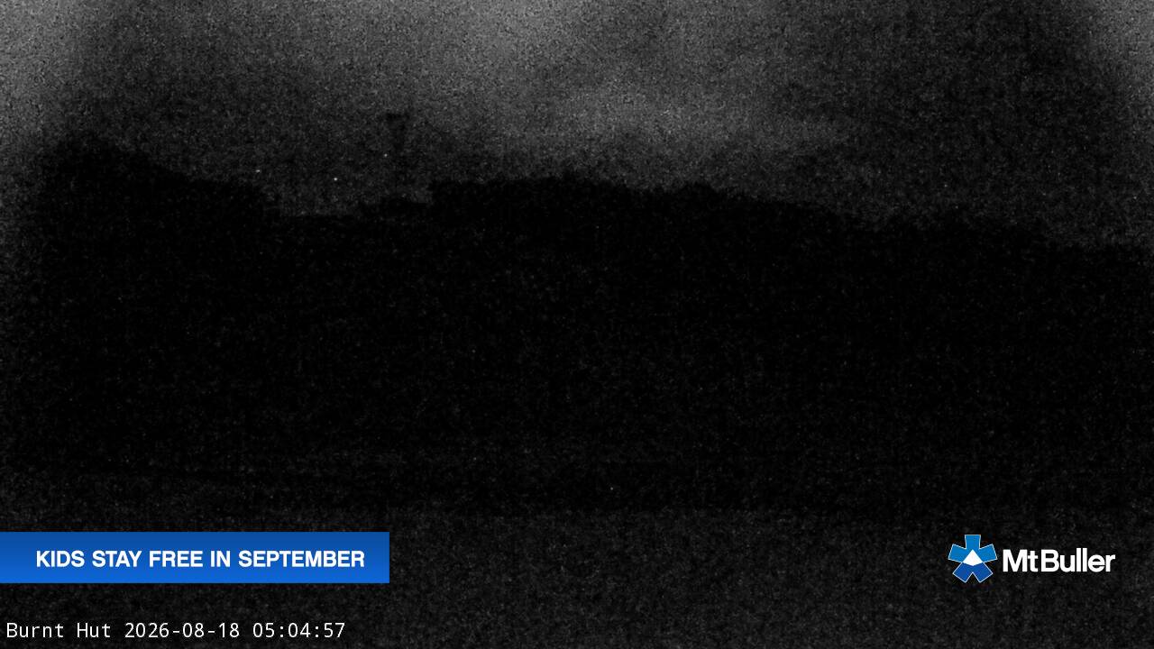 Mt Buller Burnt Hut snow cam captured at 18 August 2026 at 5:09 am AEST