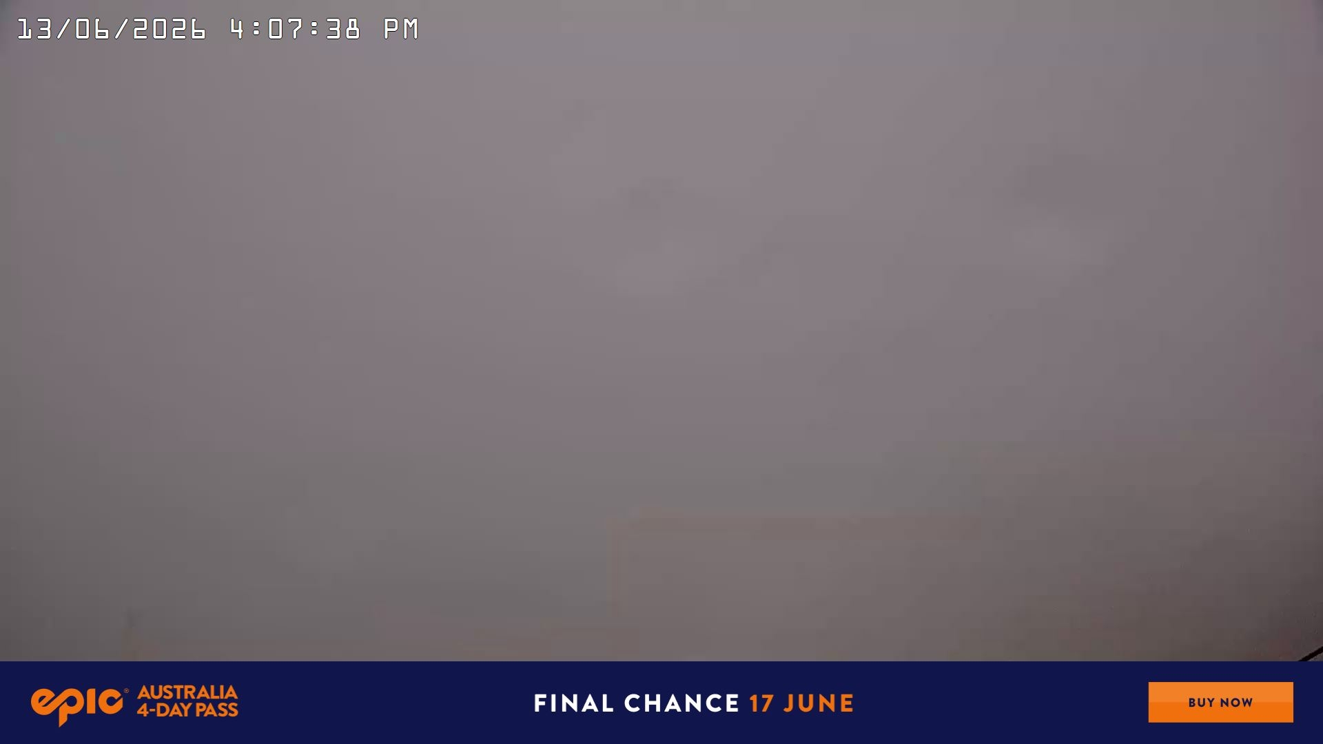 Falls Creek Drovers Dream Lake View snow cam captured at 13 June 2026, 6:14 am
