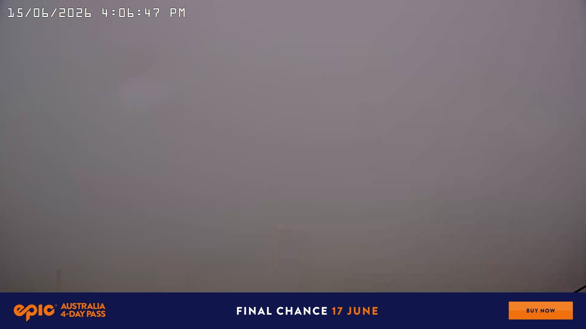 Falls Creek Drovers Dream Lake View snow cam captured at 15 June 2026, 6:15 am