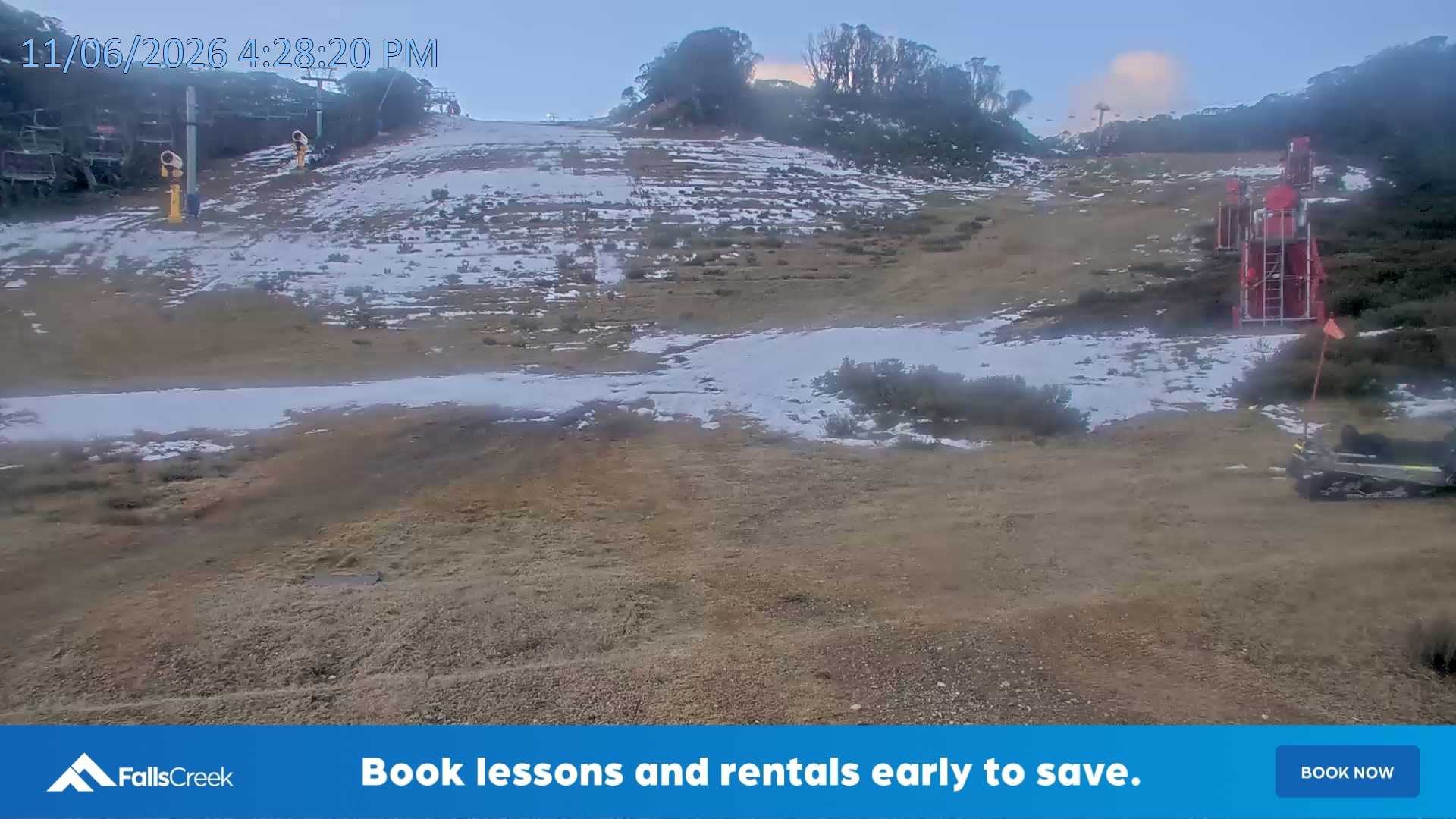 Falls Creek Towers snow cam captured at 11 June 2026, 6:32 am