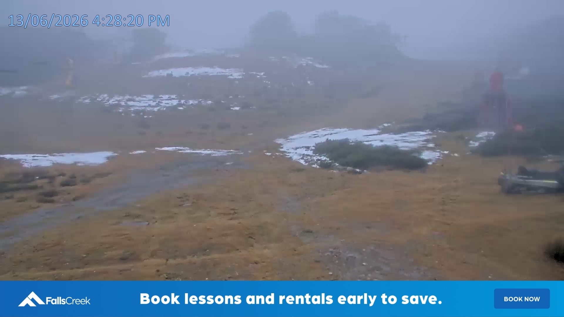 Falls Creek Towers snow cam captured at 13 June 2026, 6:30 am