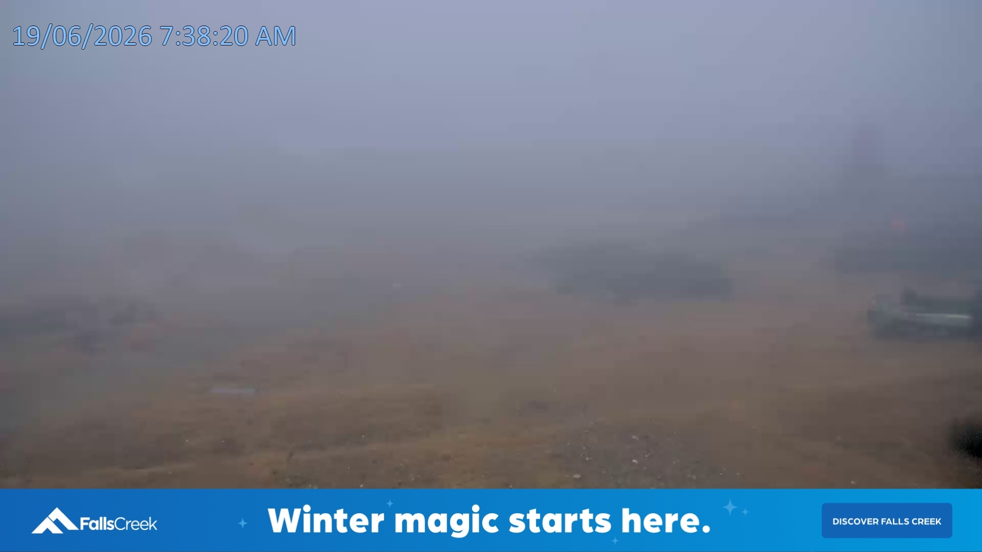 Falls Creek Towers snow cam captured at 18 June 2026, 9:43 pm