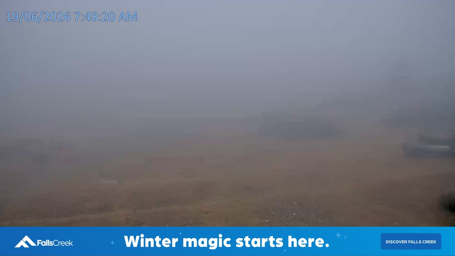Falls Creek Towers snow cam captured at 18 June 2026, 9:55 pm