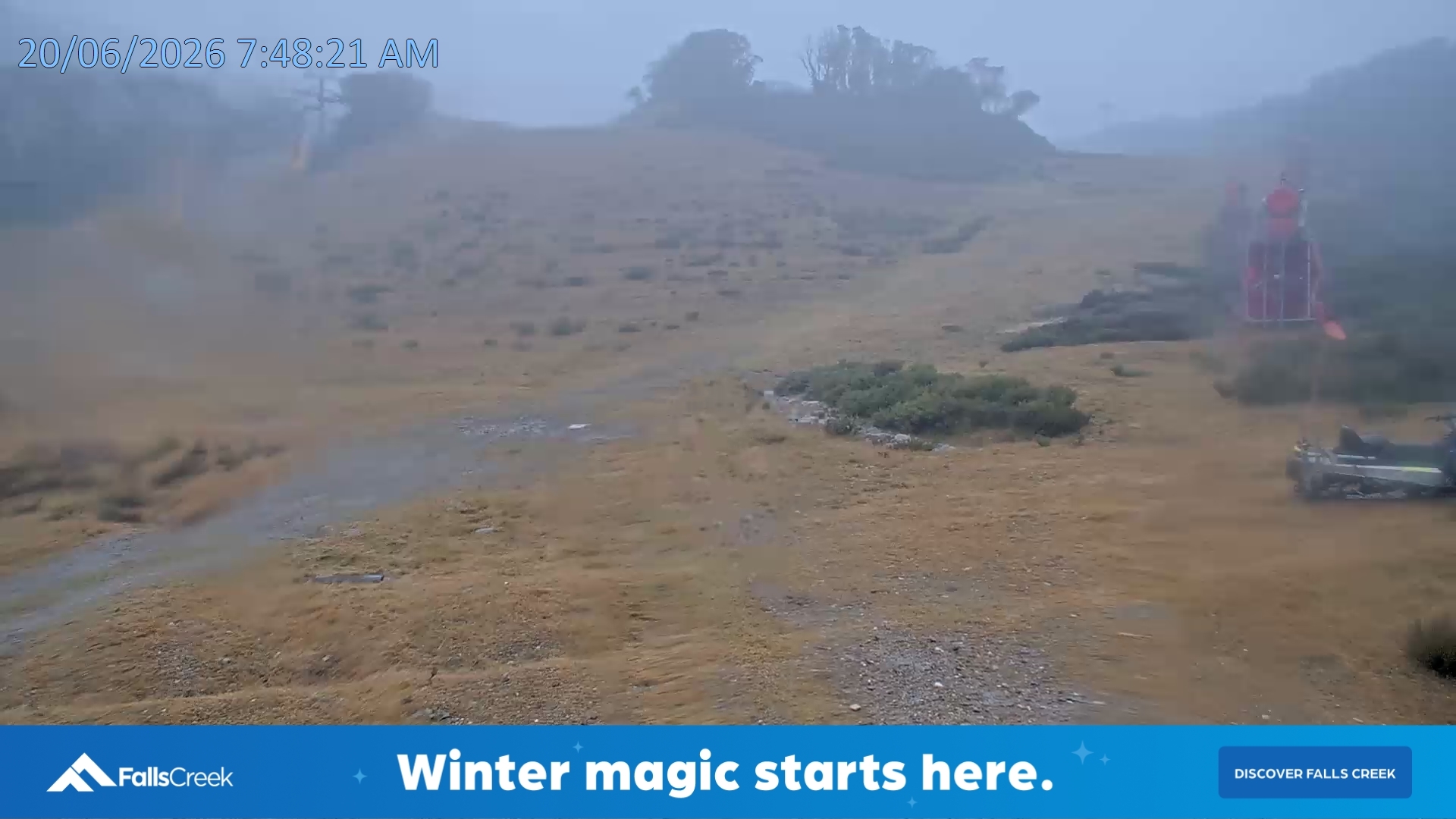Falls Creek Towers snow cam captured at 19 June 2026, 9:55 pm