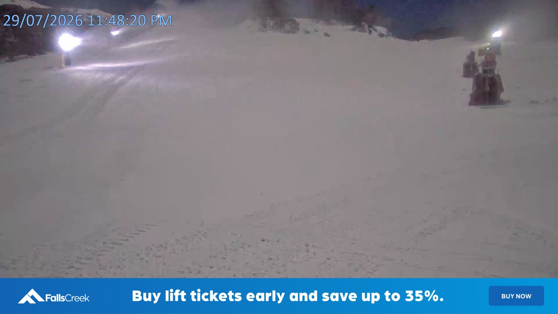 Falls Creek Towers Chair snow cam captured at 29 July 2026 at 11:57 pm AEST