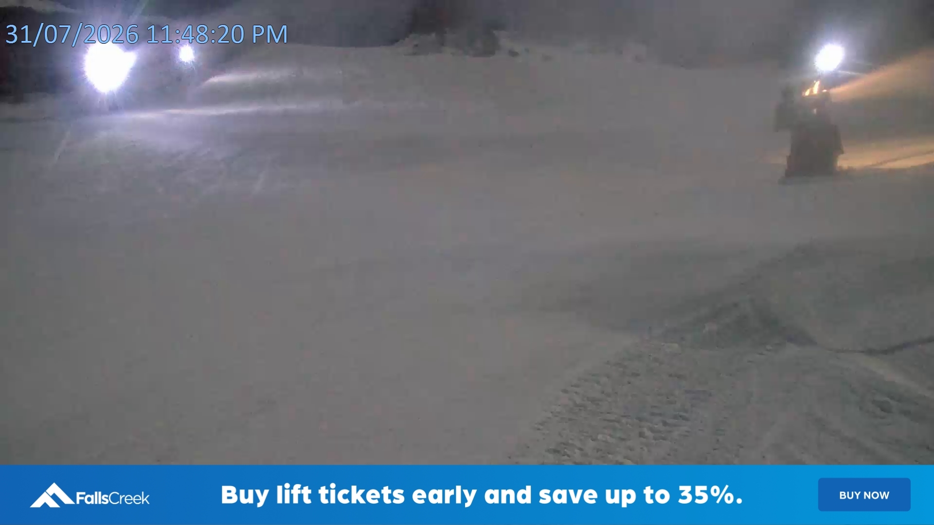 Falls Creek Towers Chair snow cam captured at 31 July 2026 at 11:54 pm AEST