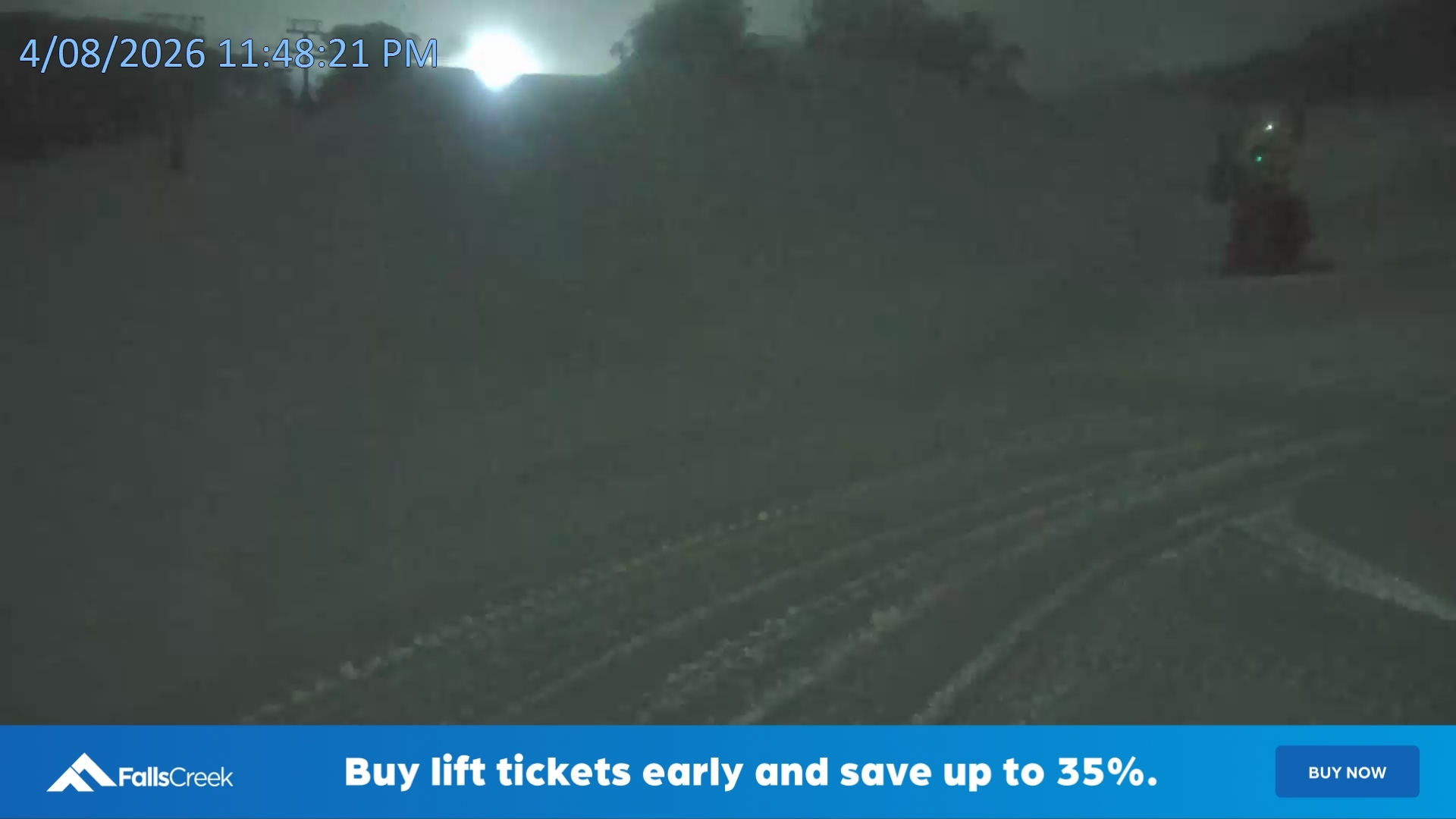 Falls Creek Towers Chair snow cam captured at 4 August 2026 at 11:55 pm AEST