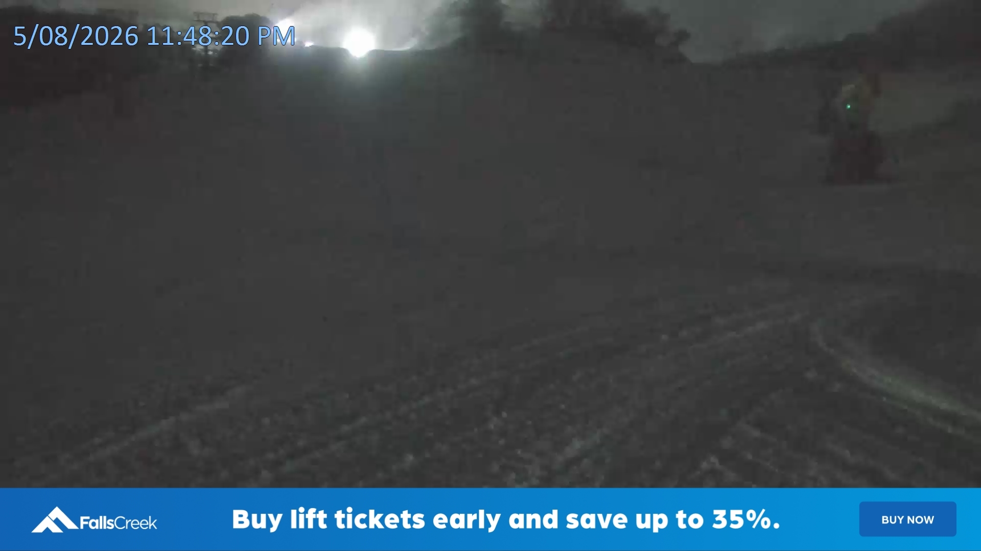 Falls Creek Towers Chair snow cam captured at 5 August 2026 at 11:54 pm AEST