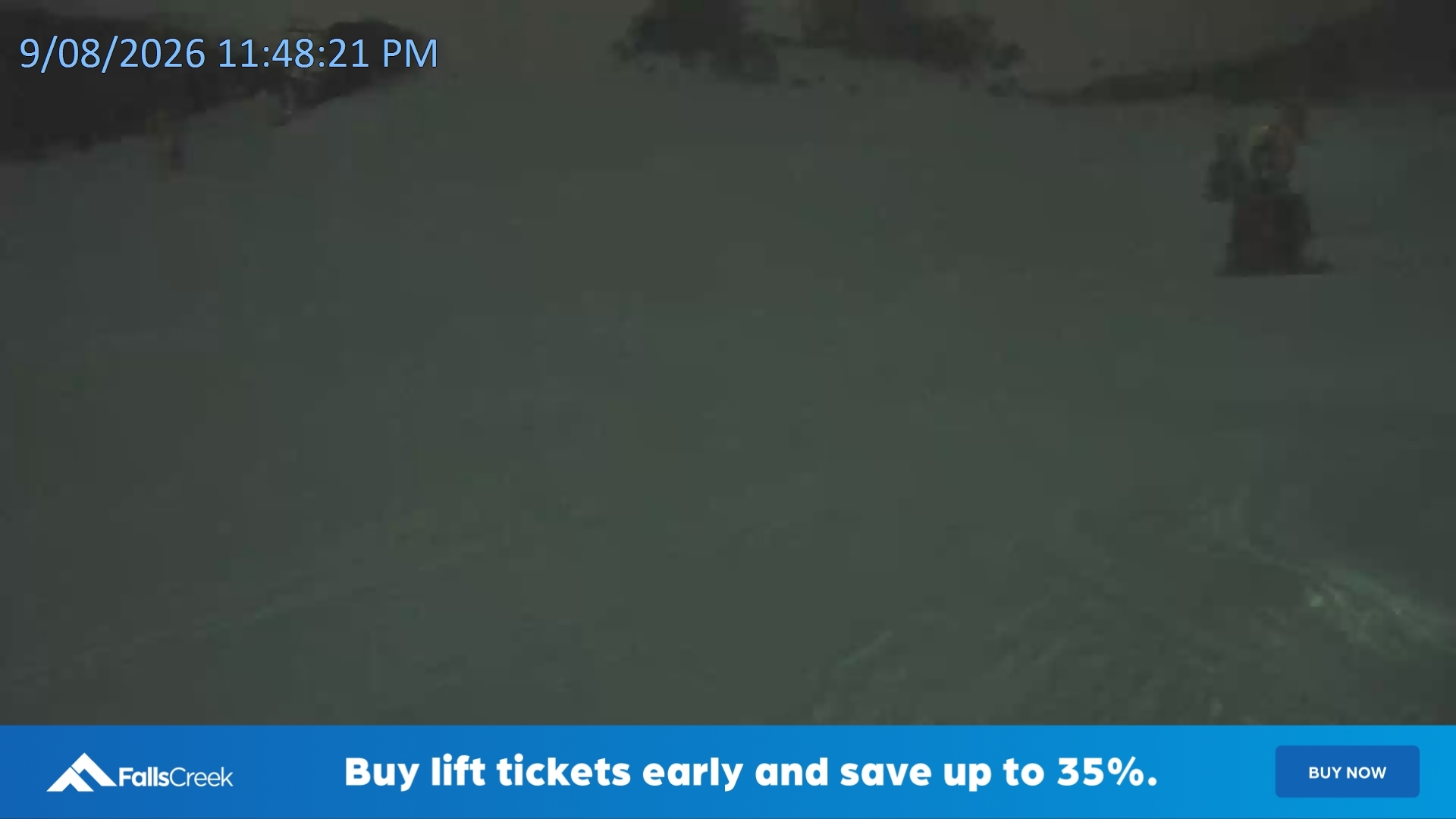 Falls Creek Towers Chair snow cam captured at 9 August 2026 at 11:56 pm AEST