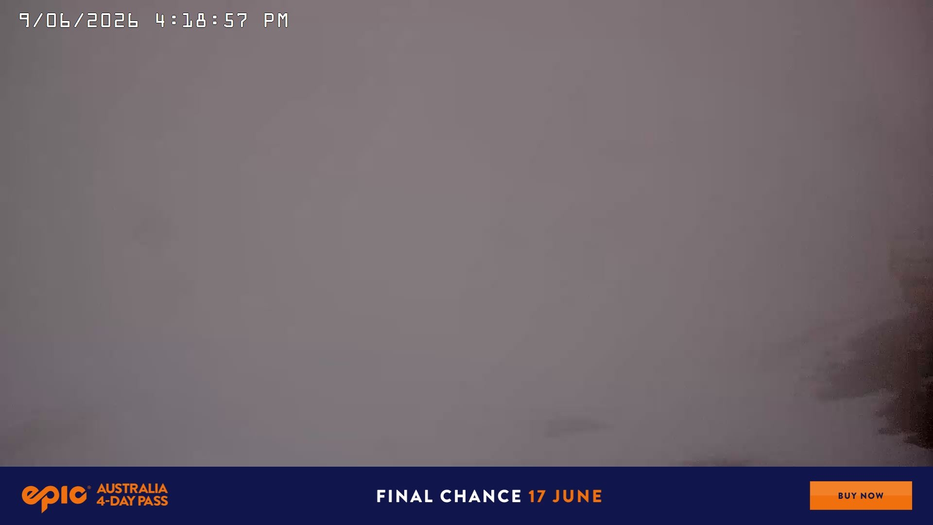Falls Creek Main Street snow cam captured at 9 June 2026, 6:22 am
