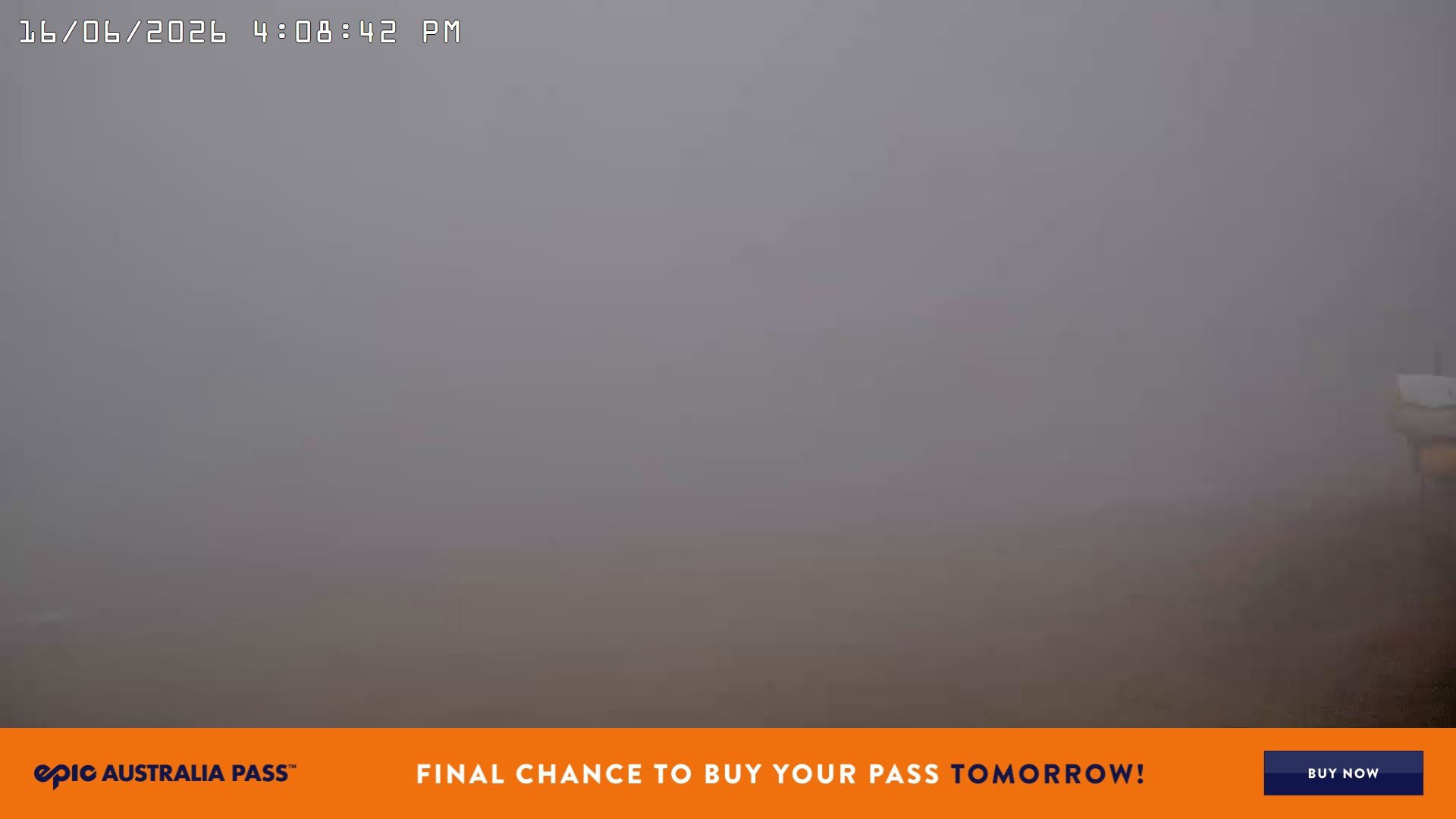 Falls Creek Main Street snow cam captured at 16 June 2026, 6:10 am