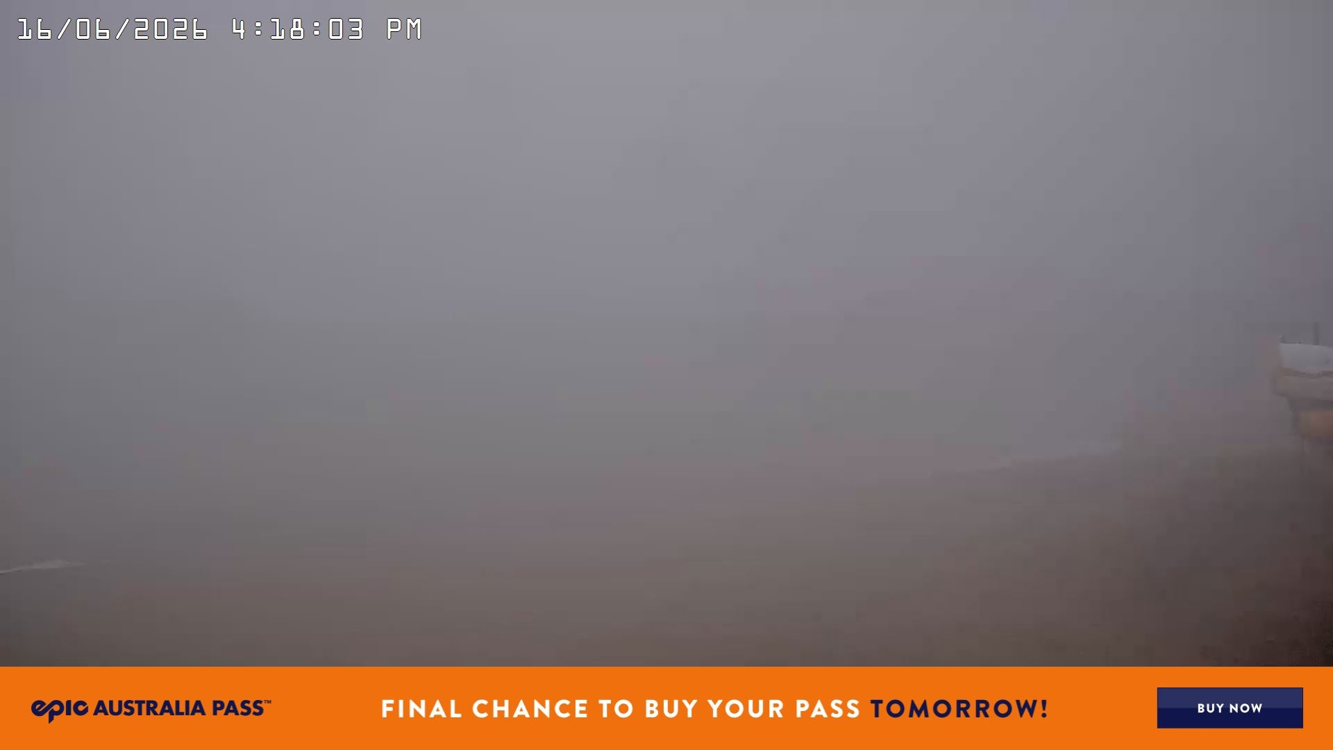 Falls Creek Main Street snow cam captured at 16 June 2026, 6:22 am