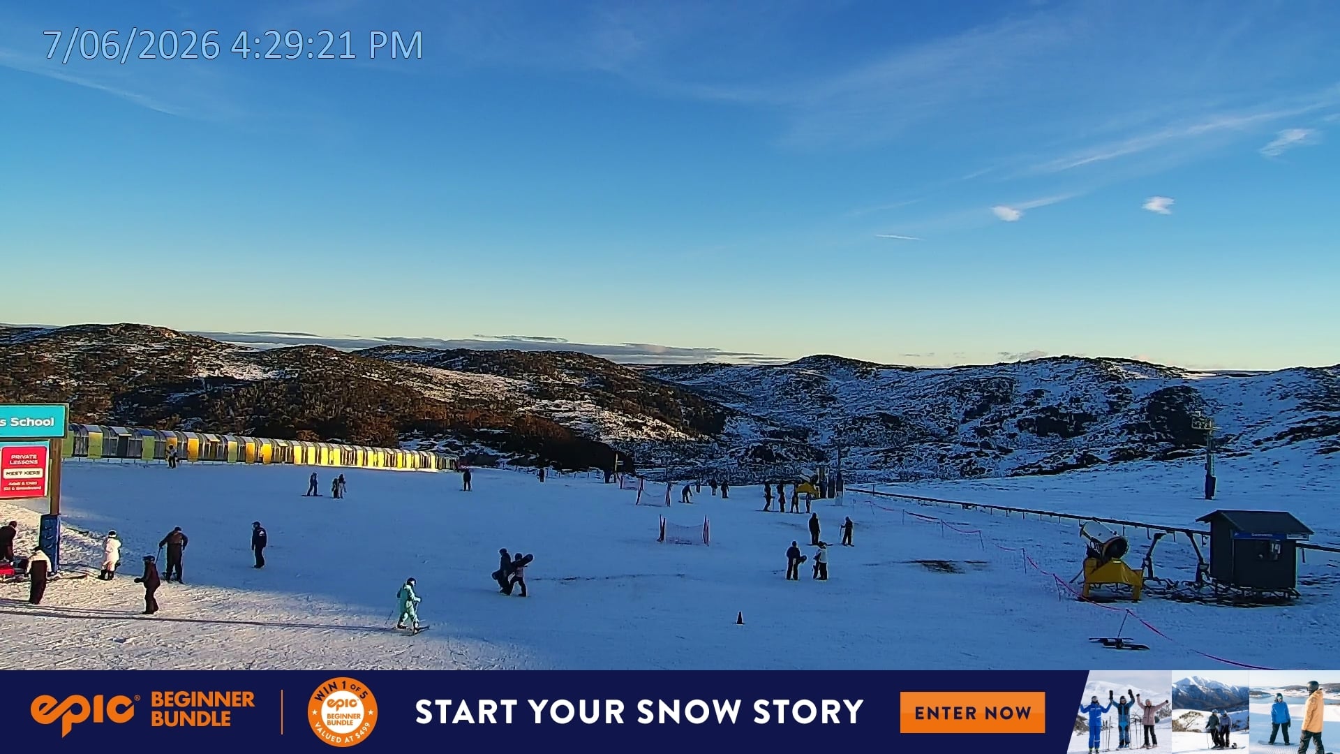 Falls Creek Mouse Trap snow cam captured at 7 June 2026, 6:34 am