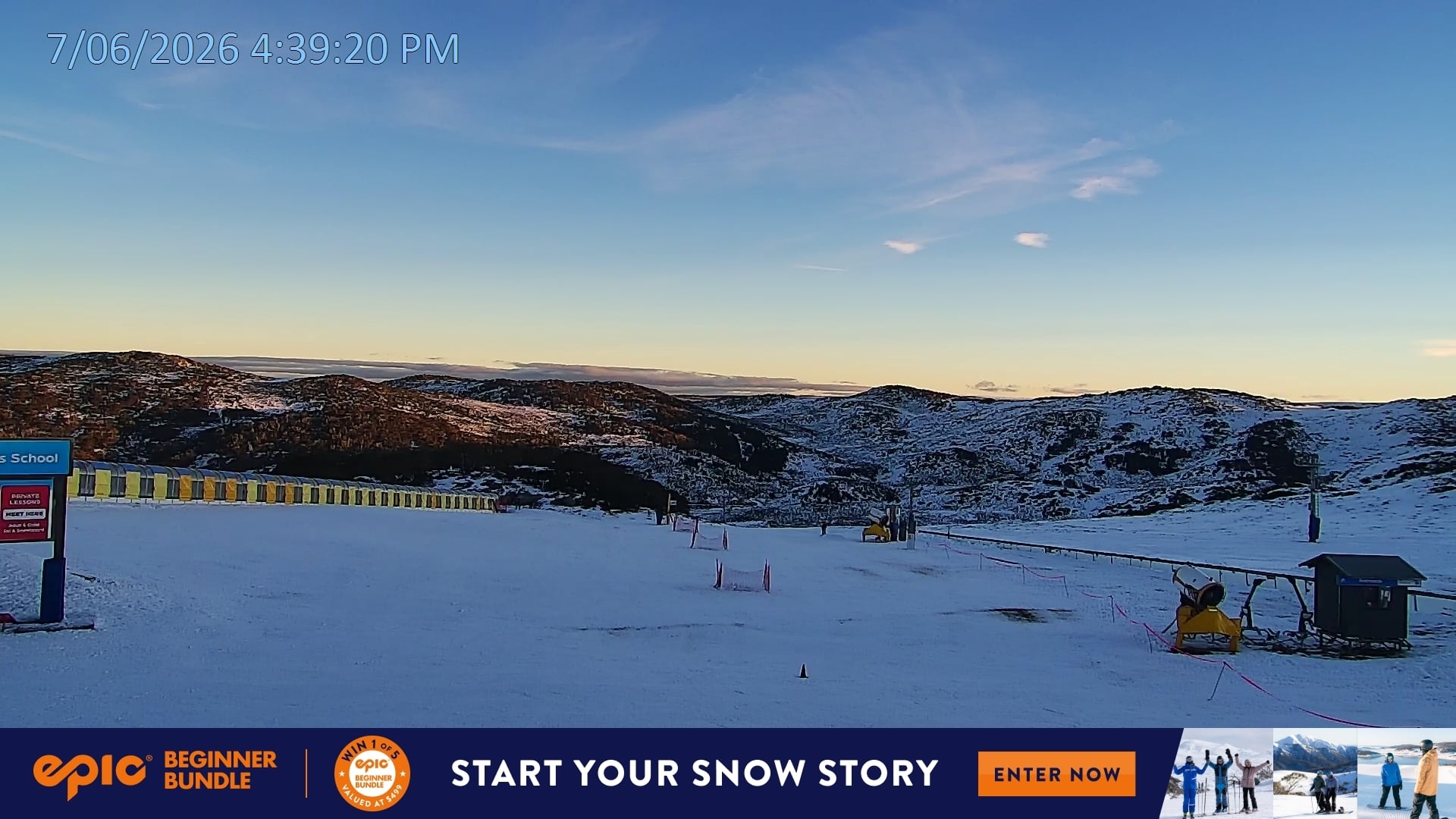 Falls Creek Mouse Trap snow cam captured at 7 June 2026, 6:45 am