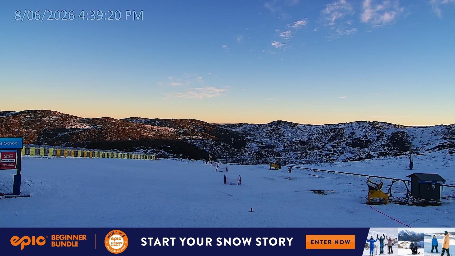 Falls Creek Mouse Trap snow cam captured at 8 June 2026, 6:46 am