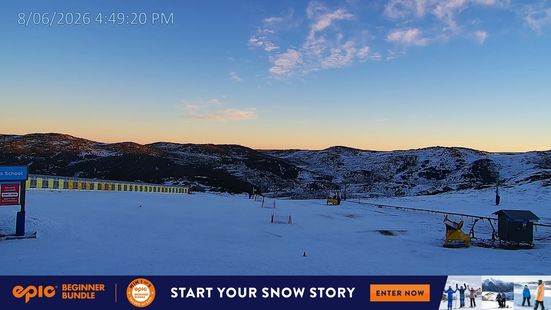 Falls Creek Mouse Trap snow cam captured at 8 June 2026, 6:52 am