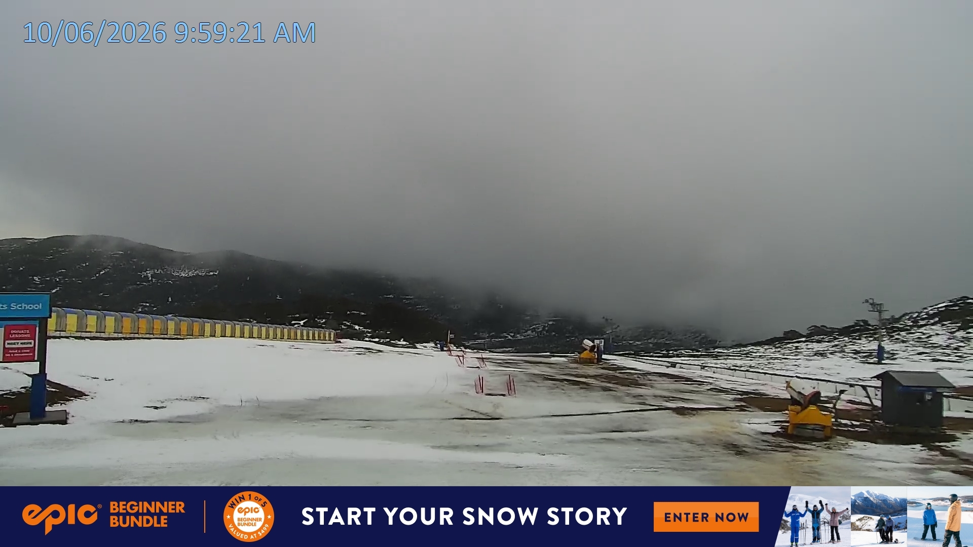 Falls Creek Mouse Trap snow cam captured at 10 June 2026, 12:05 am