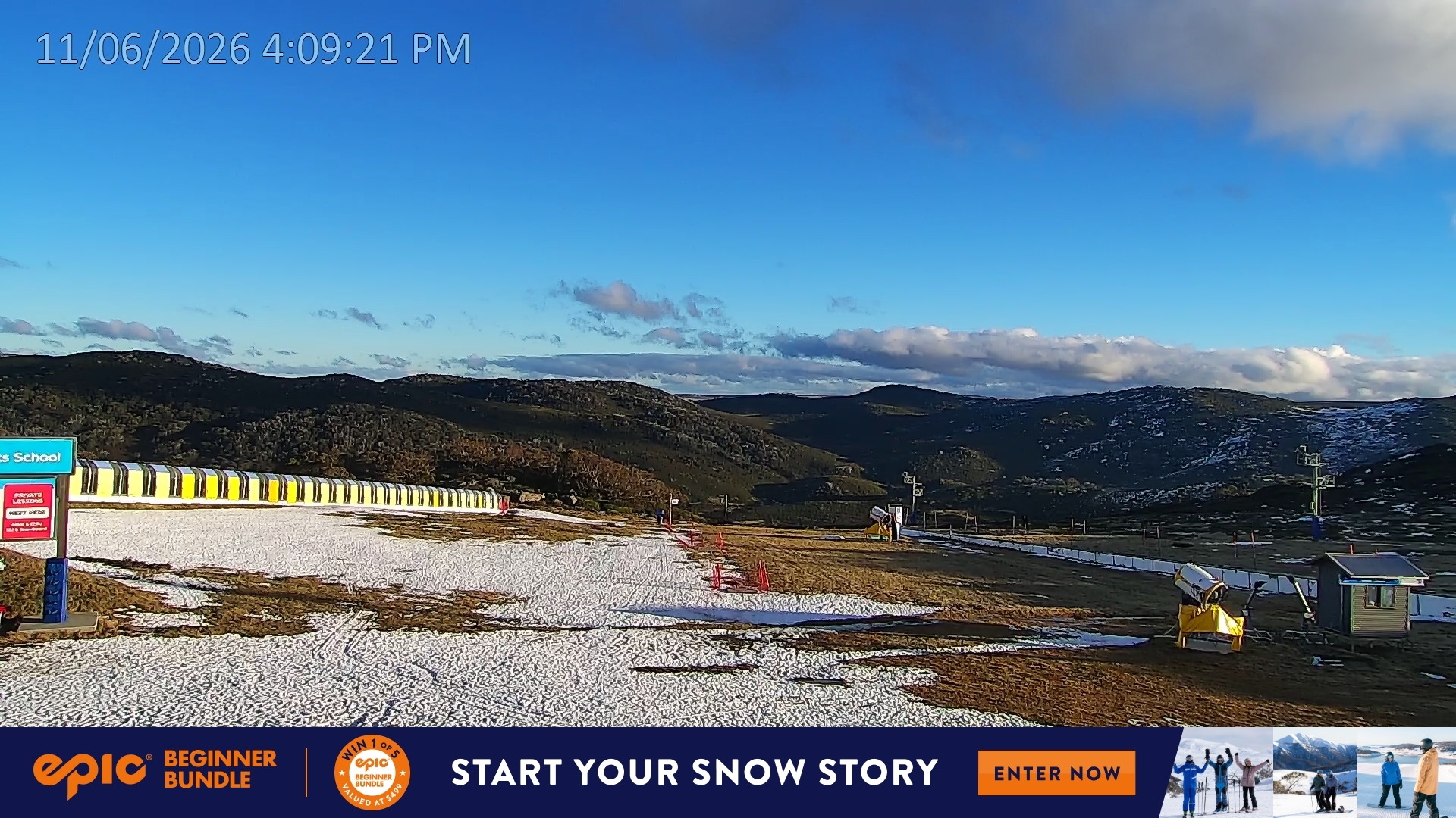 Falls Creek Mouse Trap snow cam captured at 11 June 2026, 6:14 am