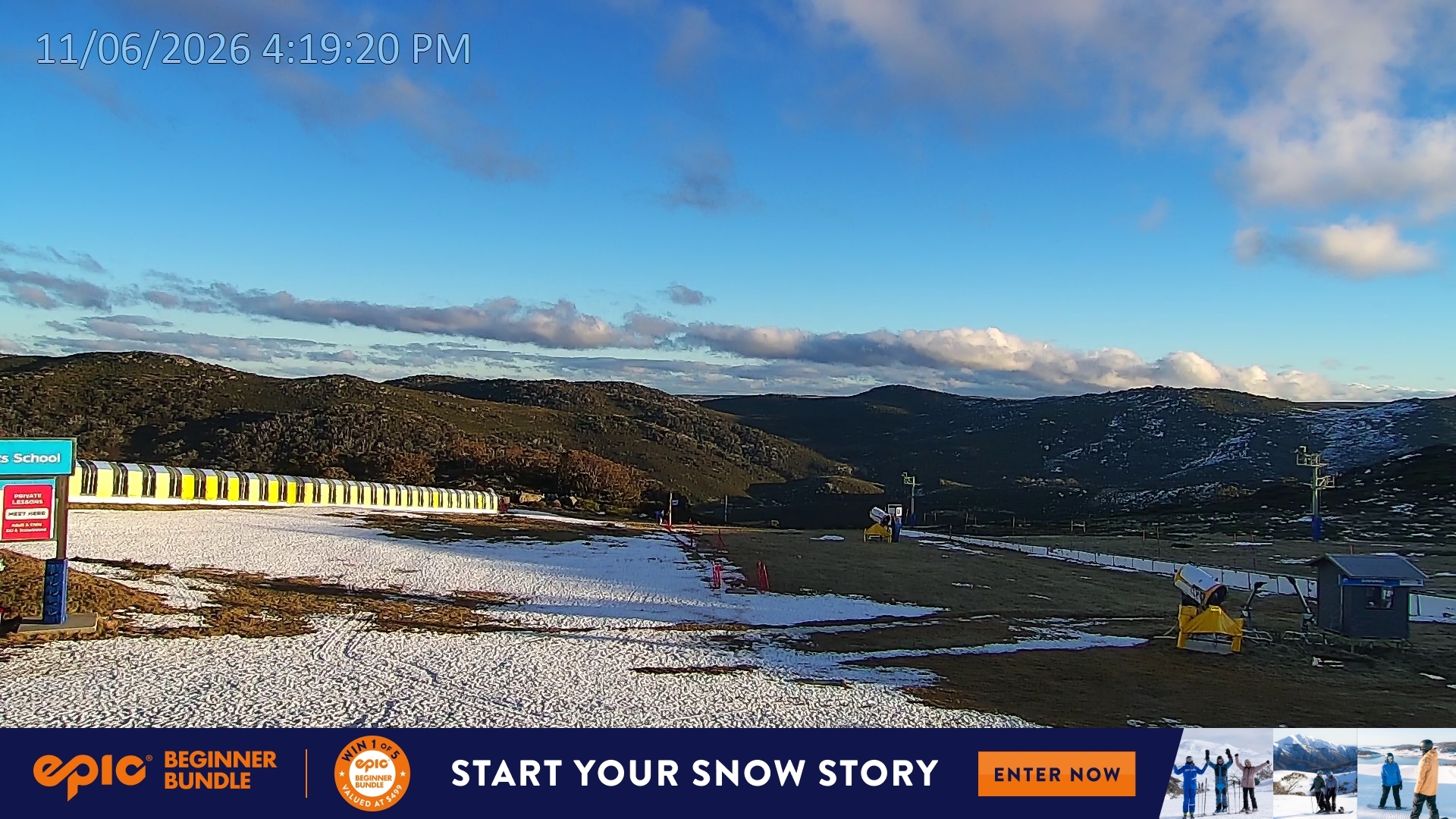 Falls Creek Mouse Trap snow cam captured at 11 June 2026, 6:20 am