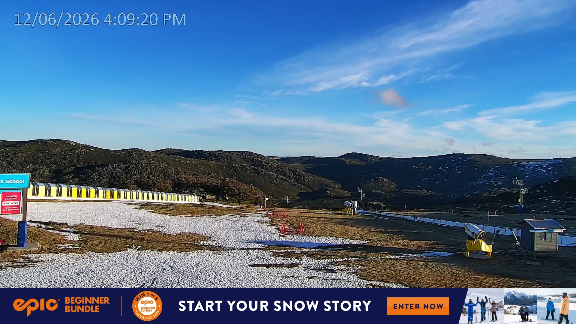 Falls Creek Mouse Trap snow cam captured at 12 June 2026, 6:10 am