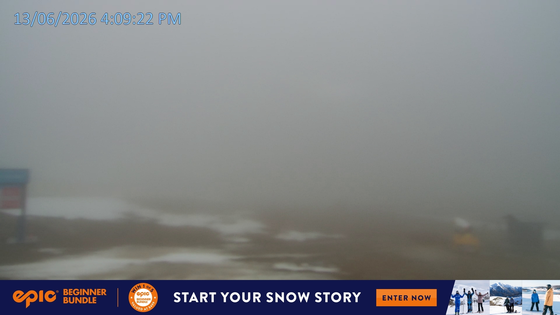 Falls Creek Mouse Trap snow cam captured at 13 June 2026, 6:12 am