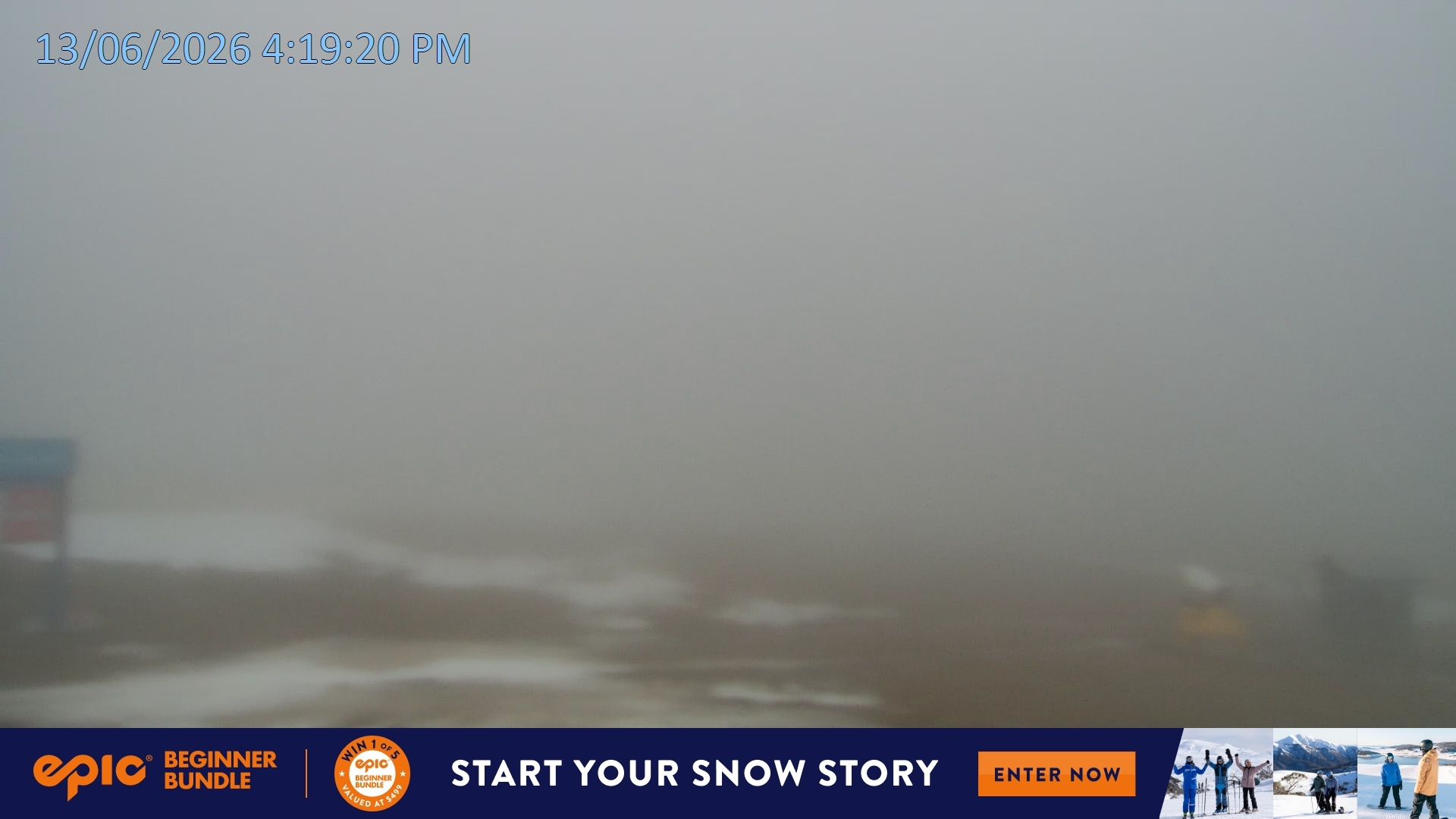 Falls Creek Mouse Trap snow cam captured at 13 June 2026, 6:24 am