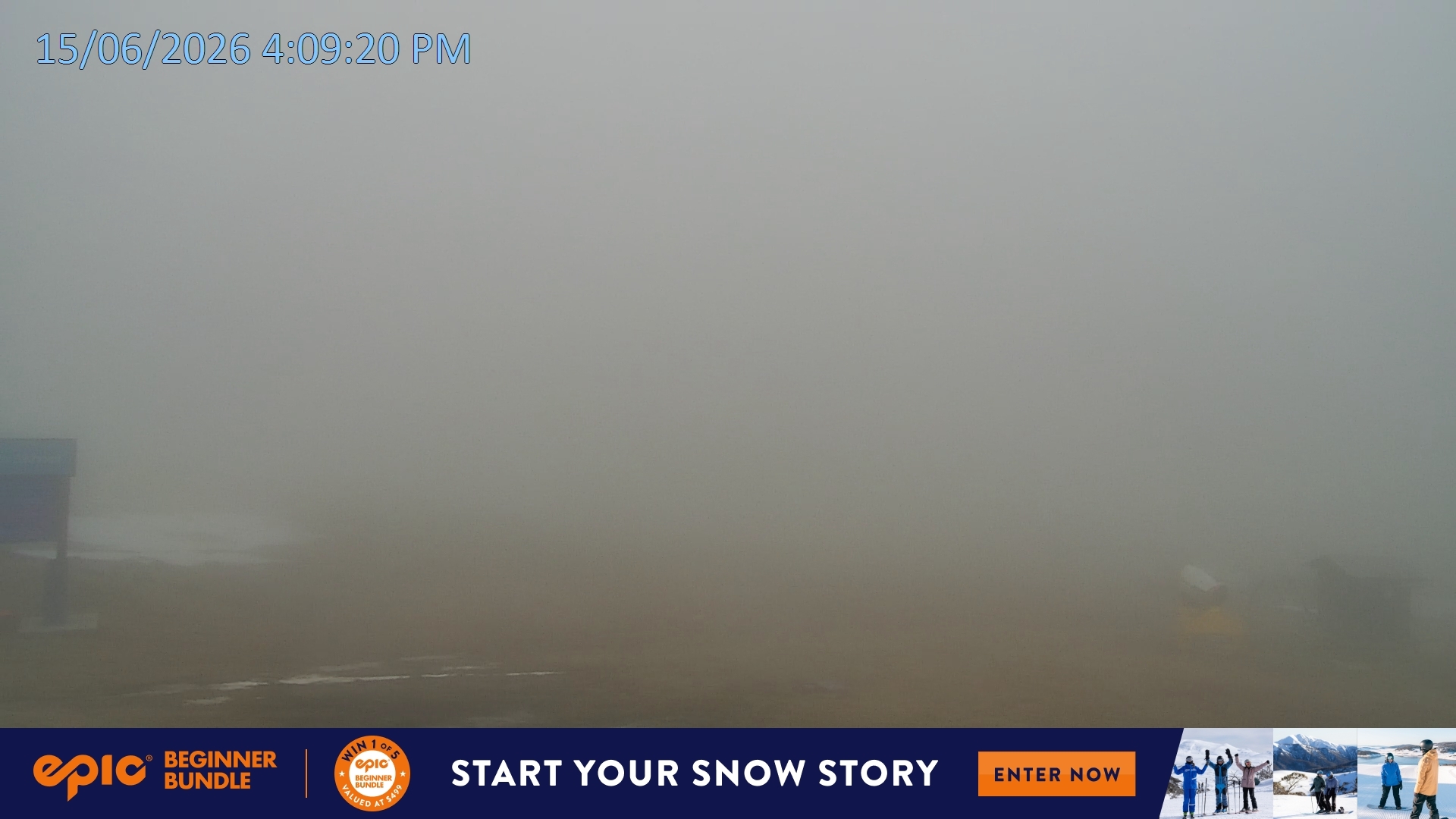 Falls Creek Mouse Trap snow cam captured at 15 June 2026, 6:12 am