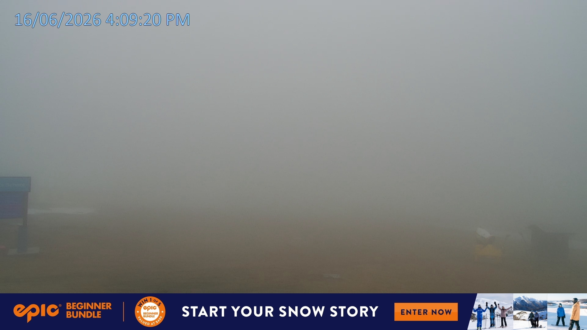 Falls Creek Mouse Trap snow cam captured at 16 June 2026, 6:13 am