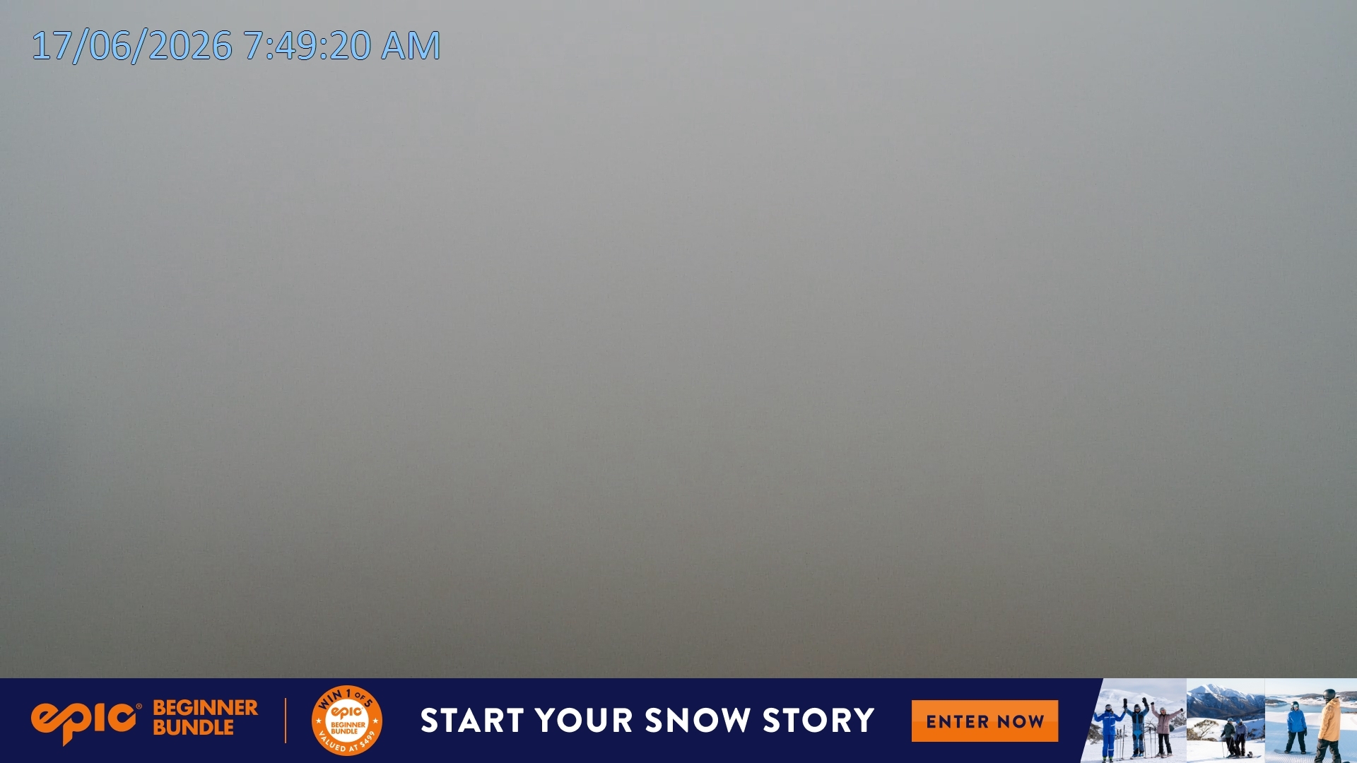 Falls Creek Mouse Trap snow cam captured at 16 June 2026, 9:55 pm