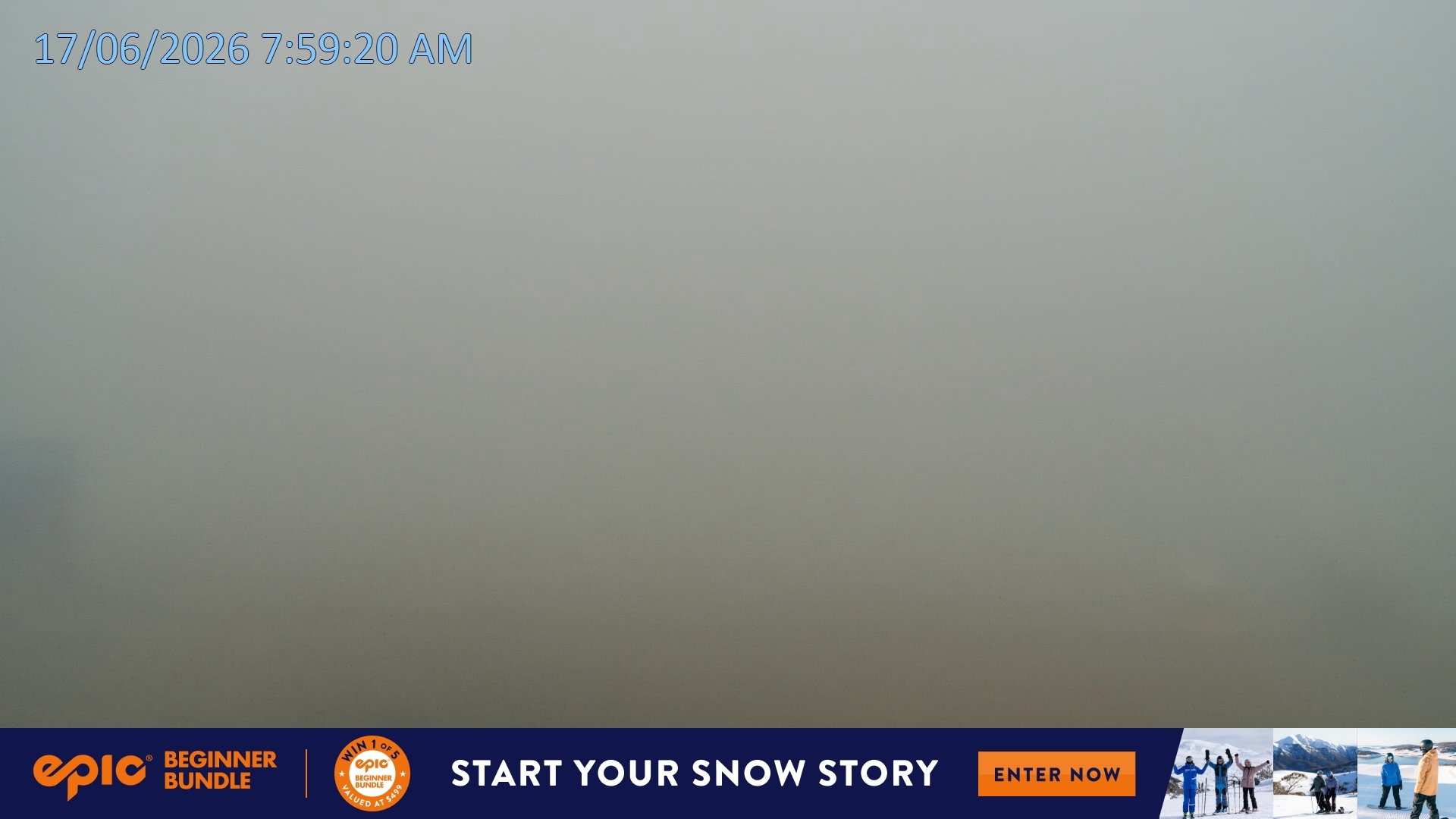 Falls Creek Mouse Trap snow cam captured at 16 June 2026, 10:01 pm