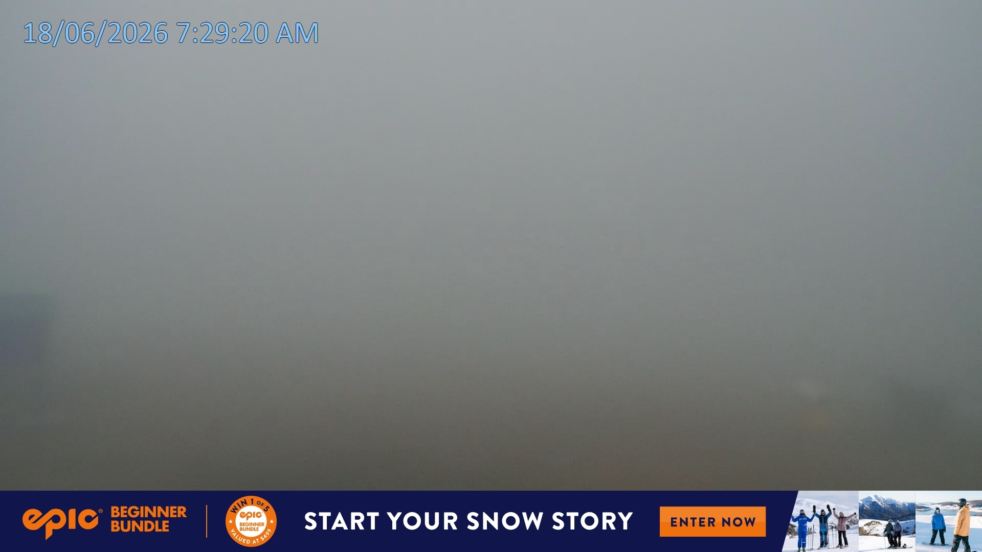 Falls Creek Mouse Trap snow cam captured at 17 June 2026, 9:31 pm