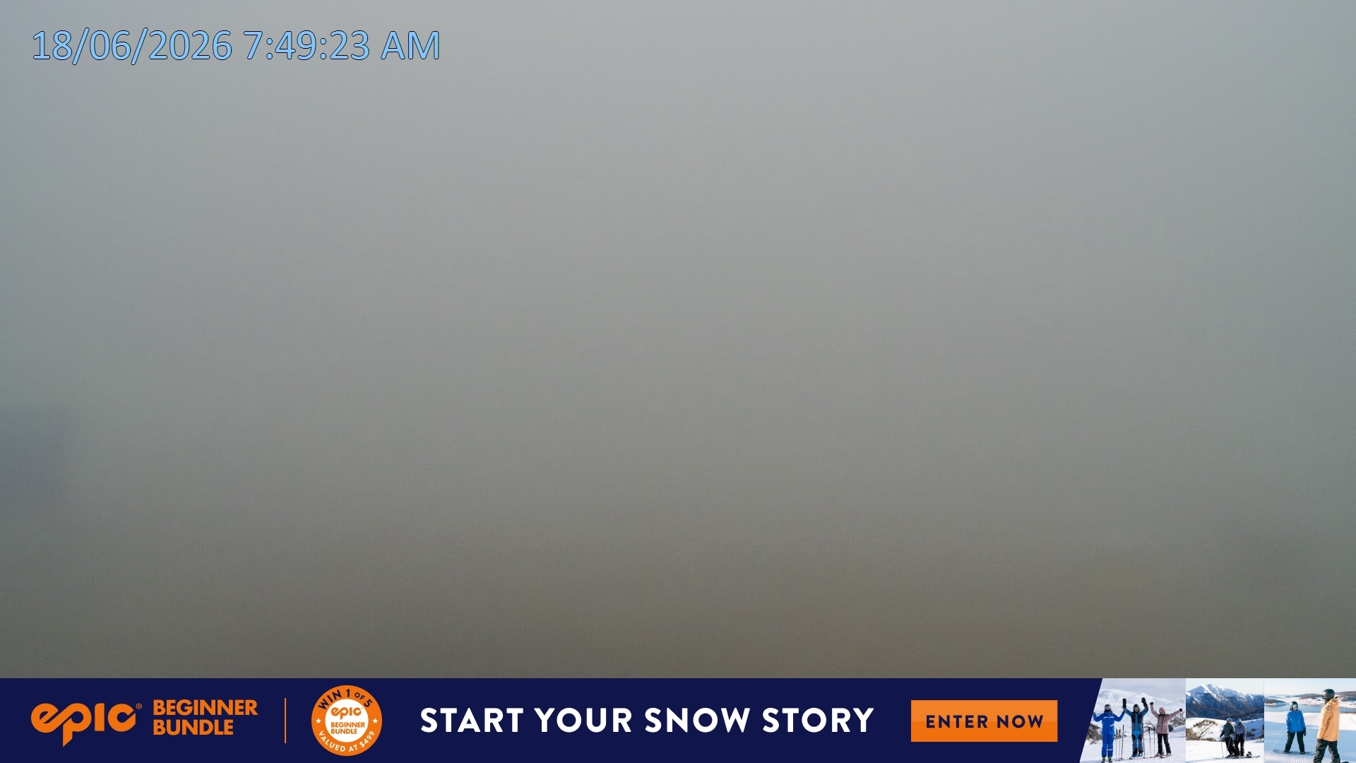 Falls Creek Mouse Trap snow cam captured at 17 June 2026, 9:50 pm