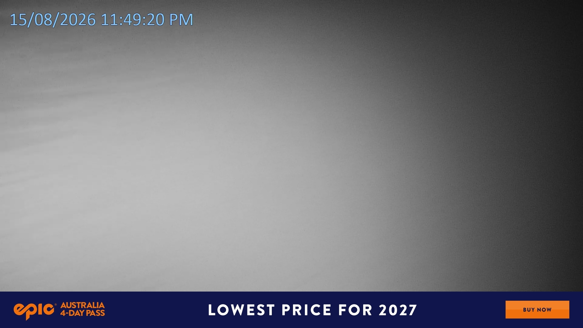 Falls Creek Mouse Trap snow cam captured at 15 August 2026 at 11:56 pm AEST