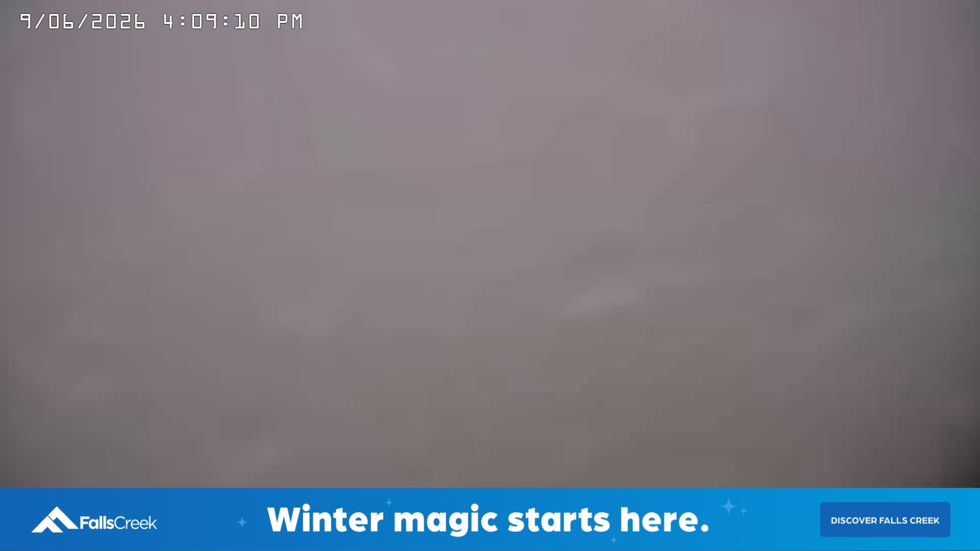 Falls Creek Village snow cam captured at 9 June 2026, 6:13 am