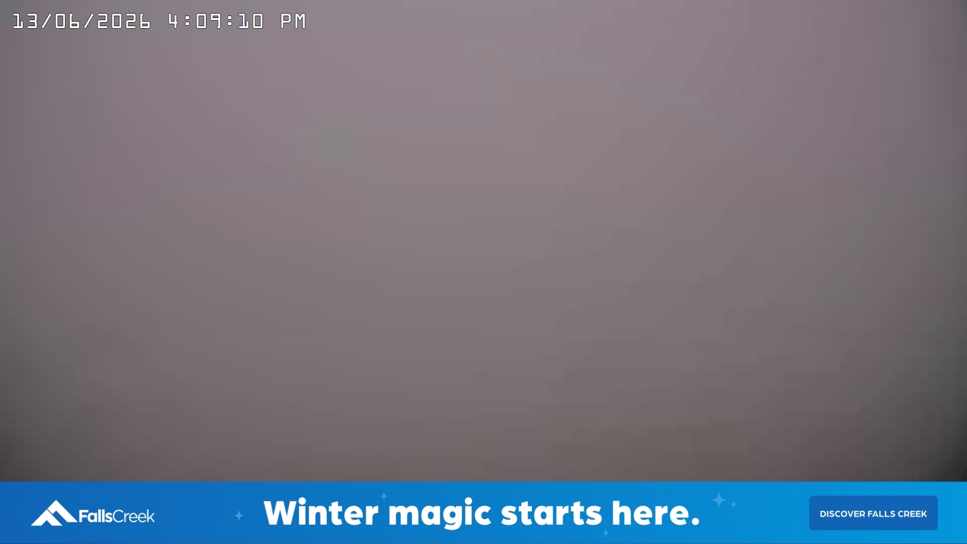 Falls Creek Village snow cam captured at 13 June 2026, 6:12 am
