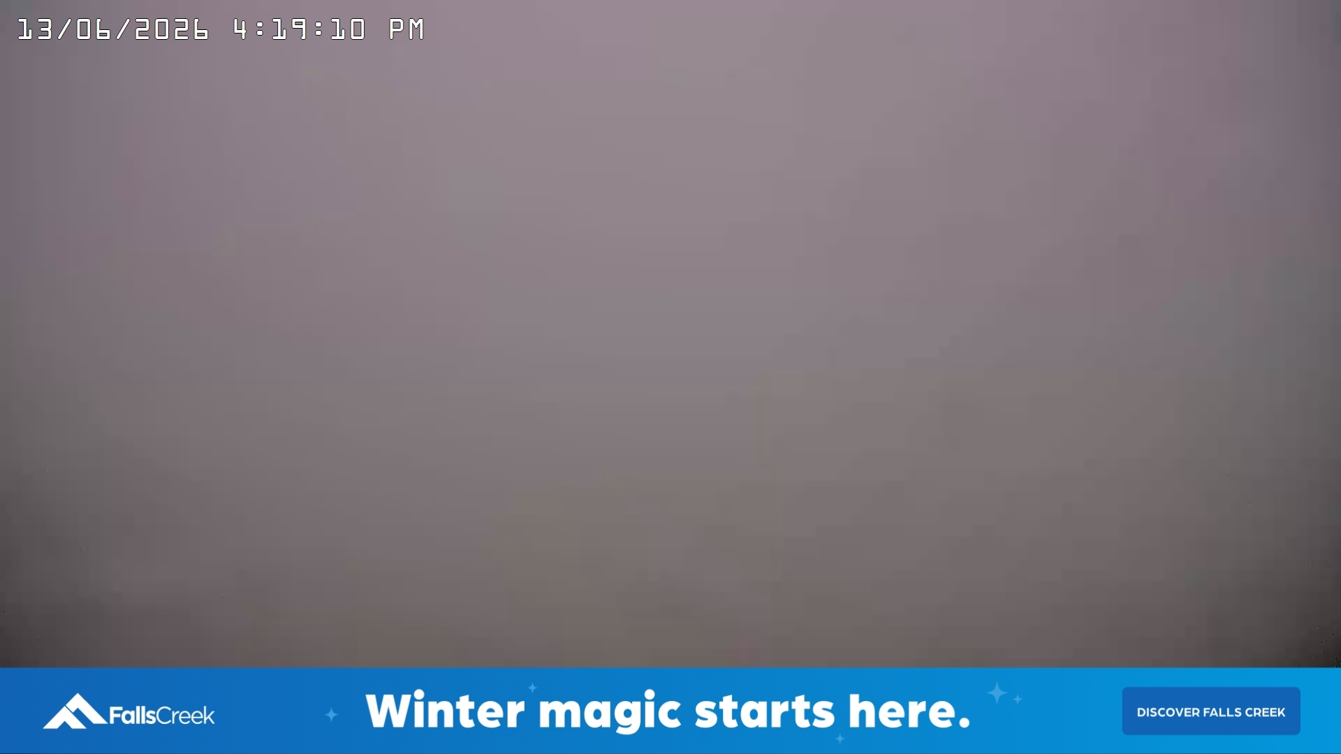 Falls Creek Village snow cam captured at 13 June 2026, 6:24 am