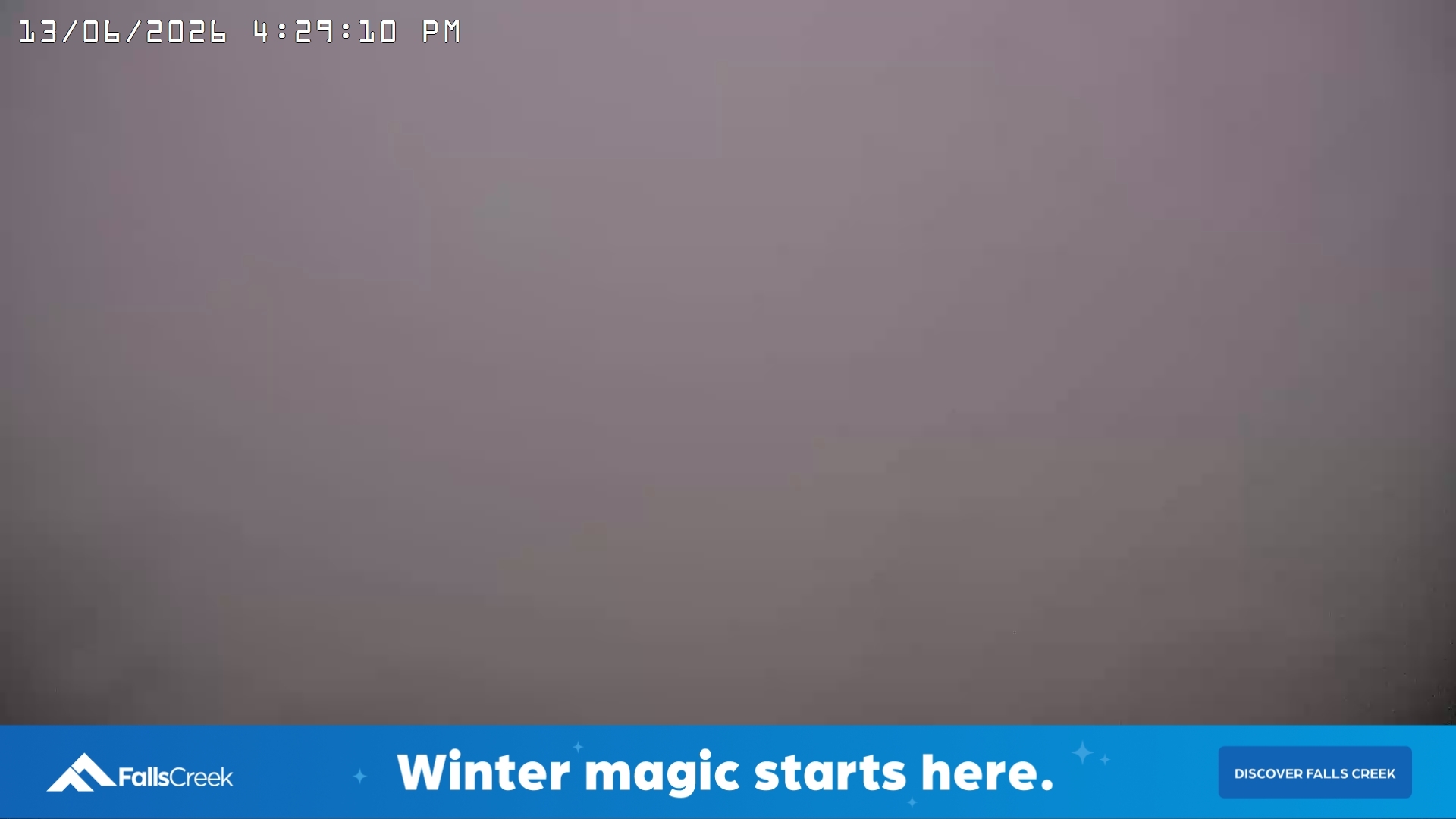 Falls Creek Village snow cam captured at 13 June 2026, 6:30 am