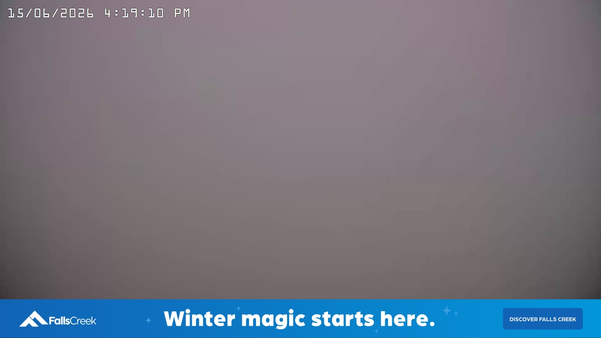 Falls Creek Village snow cam captured at 15 June 2026, 6:23 am