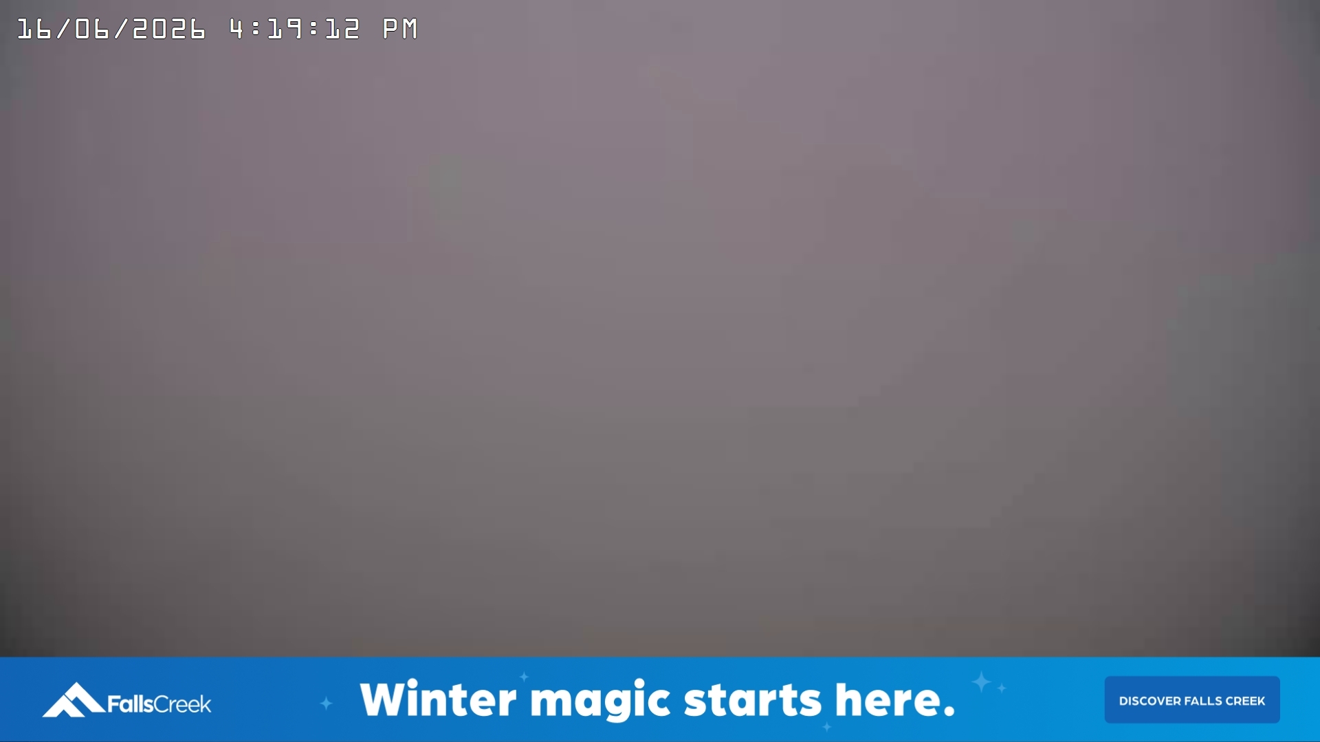 Falls Creek Village snow cam captured at 16 June 2026, 6:22 am