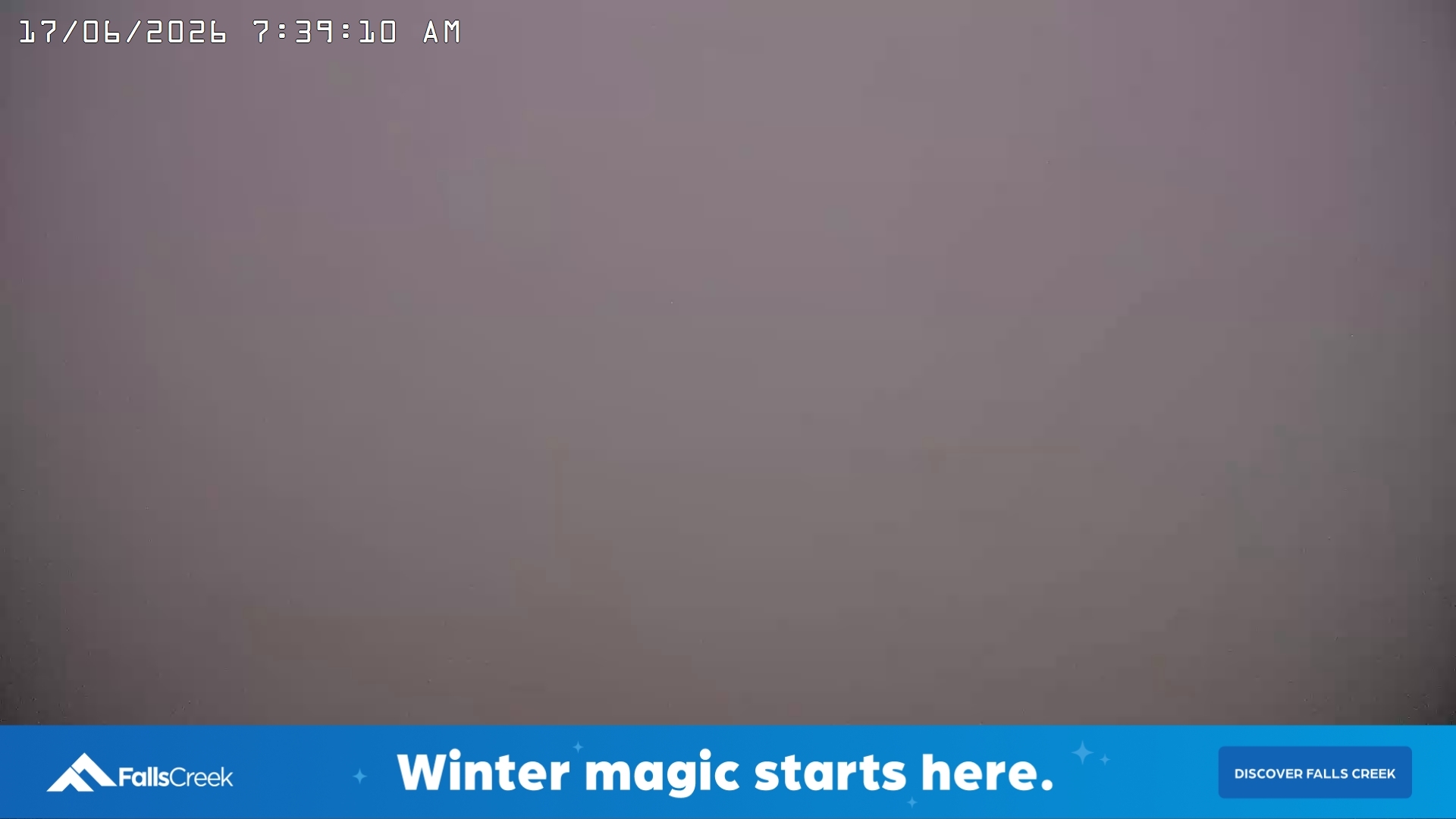 Falls Creek Village snow cam captured at 16 June 2026, 9:40 pm