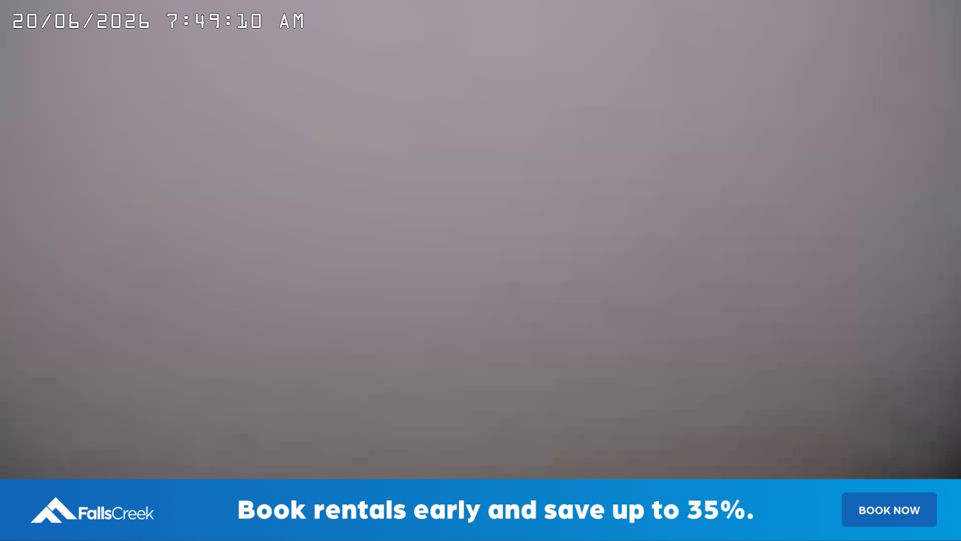 Falls Creek Village snow cam captured at 19 June 2026, 9:52 pm