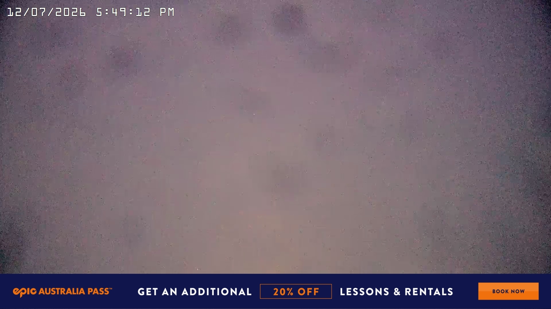 Falls Creek Village View snow cam captured at 12 July 2026 at 6:00 pm AEST