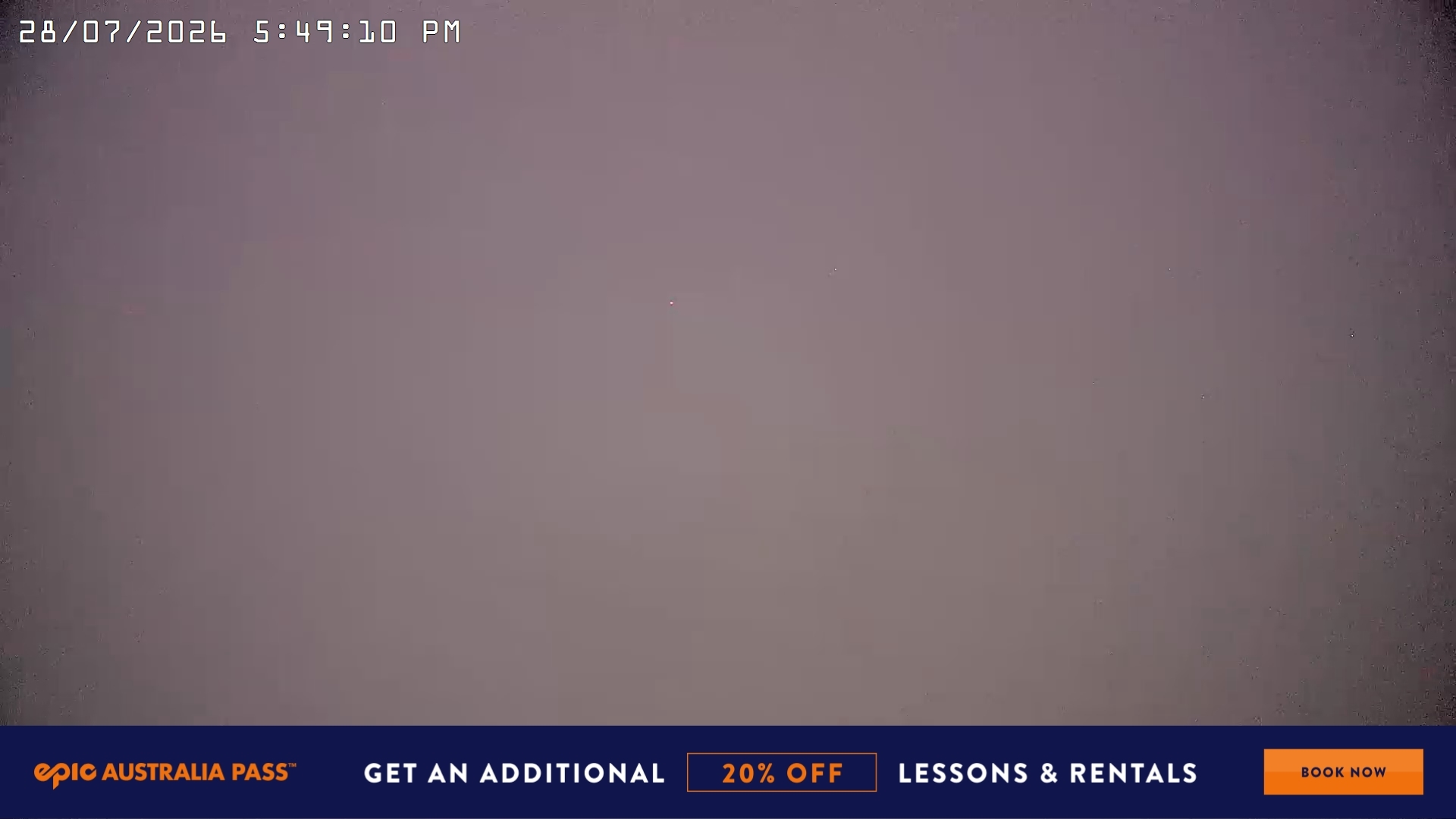 Falls Creek Village View snow cam captured at 28 July 2026 at 5:54 pm AEST