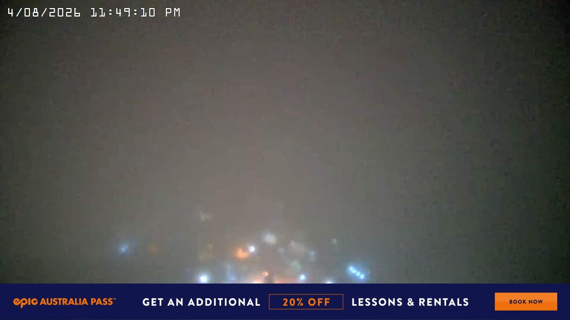 Falls Creek Village View snow cam captured at 4 August 2026 at 11:56 pm AEST