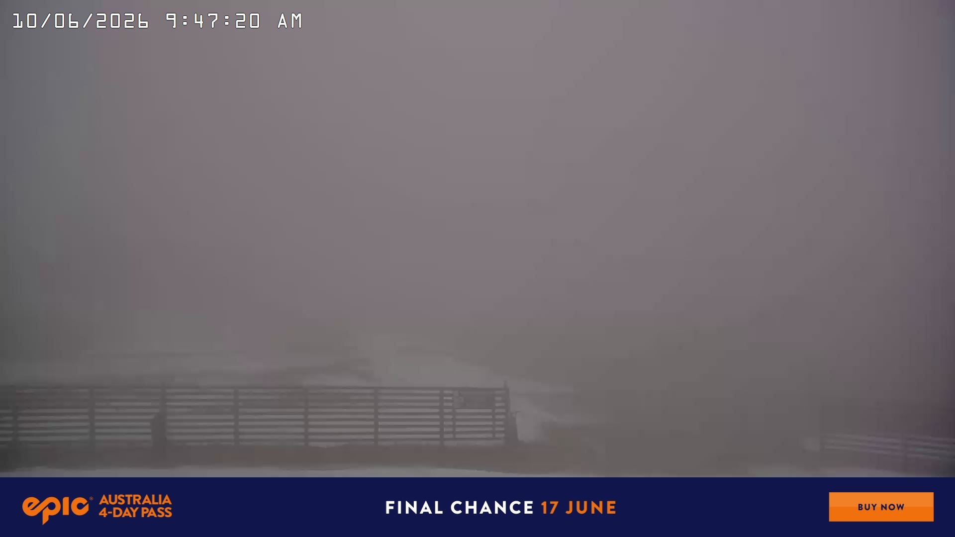 Falls Creek Cloud 9 snow cam captured at 9 June 2026, 11:53 pm
