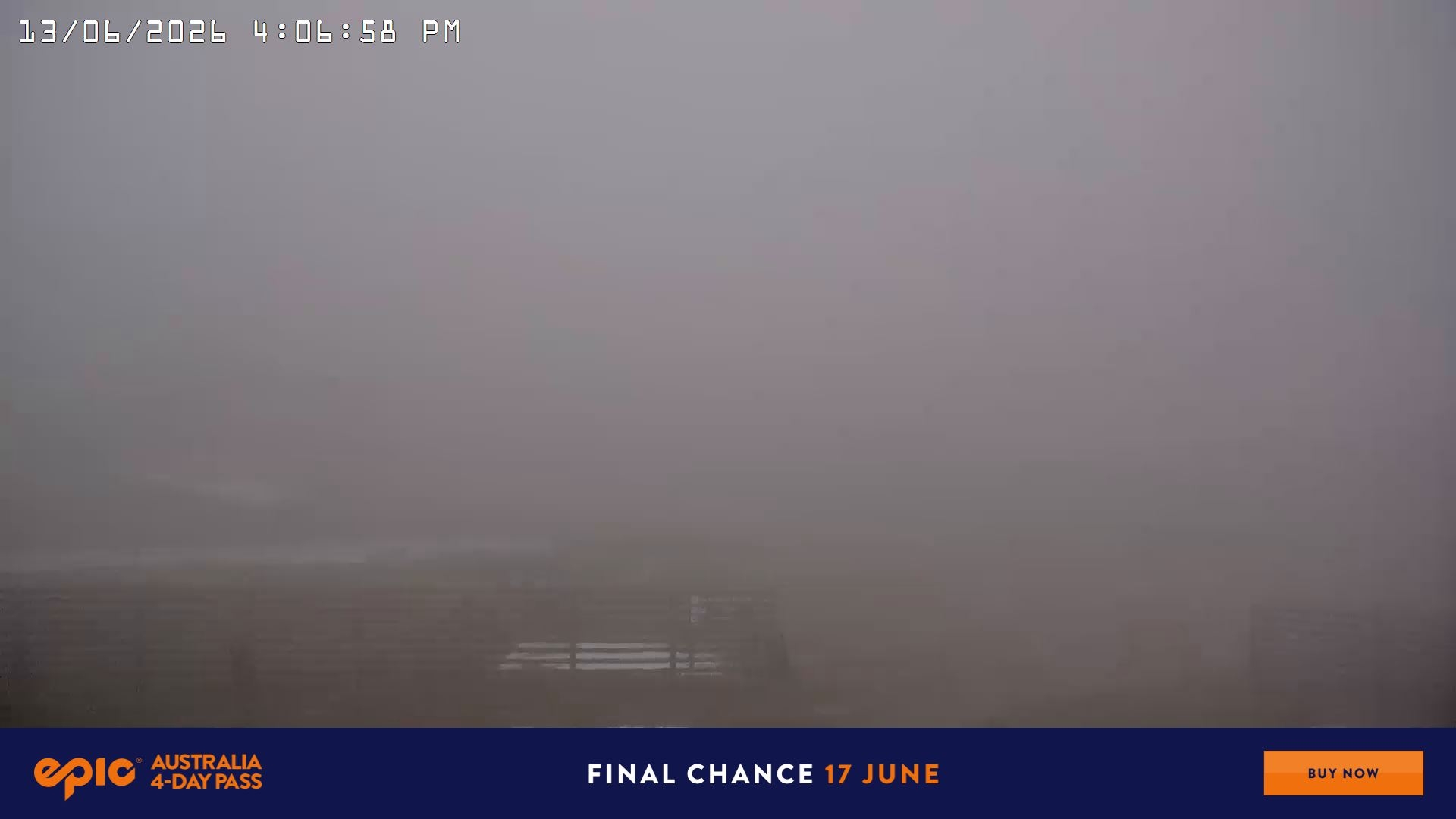 Falls Creek Cloud 9 snow cam captured at 13 June 2026, 6:10 am