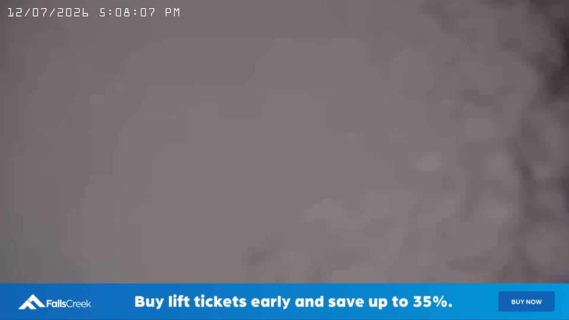 Falls Creek Cloud 9 snow cam captured at 12 July 2026 at 5:16 pm AEST