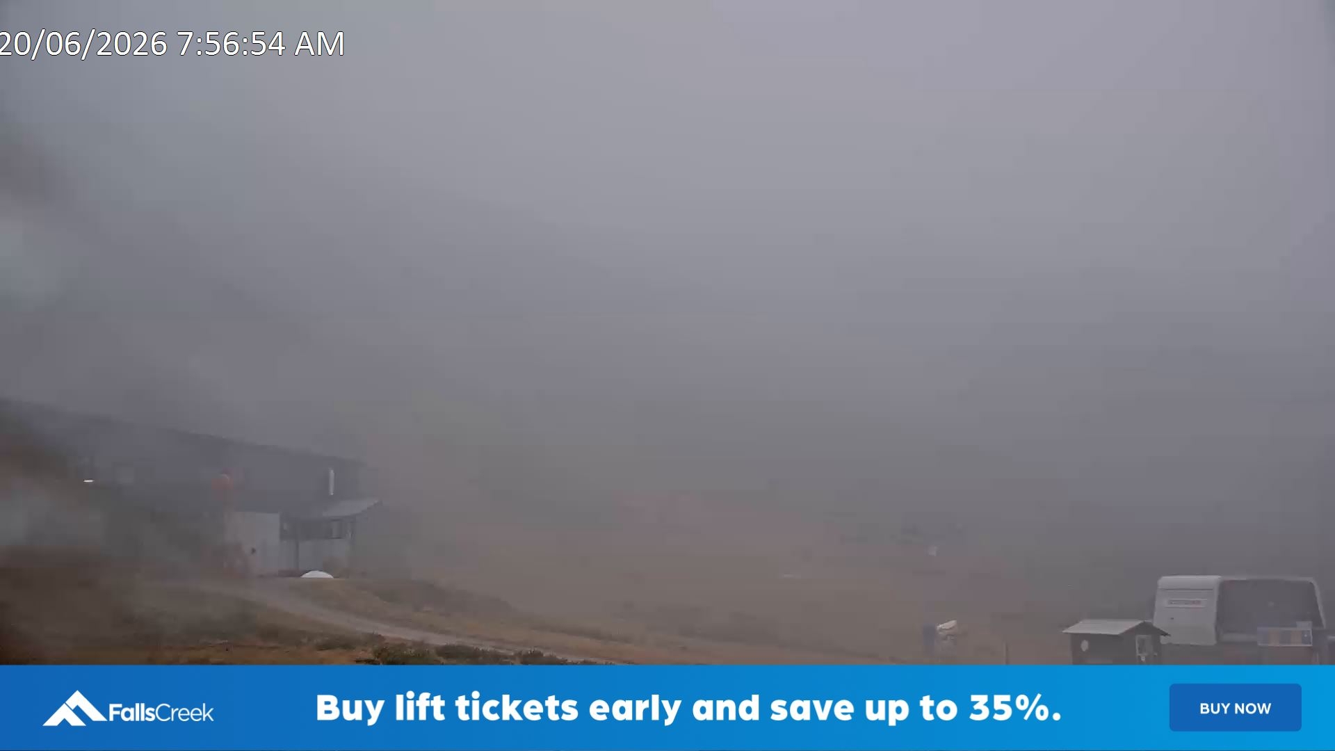 Falls Creek Scotts snow cam captured at 19 June 2026, 10:00 pm