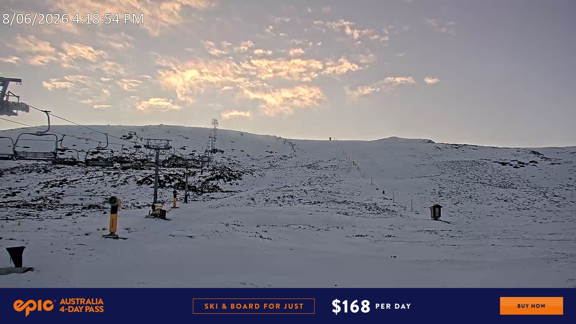 Falls Creek Ruined Castle snow cam captured at 8 June 2026, 6:46 am